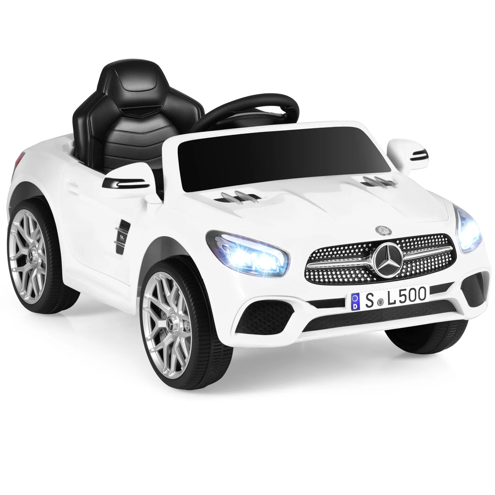 12V Kids Ride on Car Licensed Mercedes-Benz with Remote and Music, White - Image 4