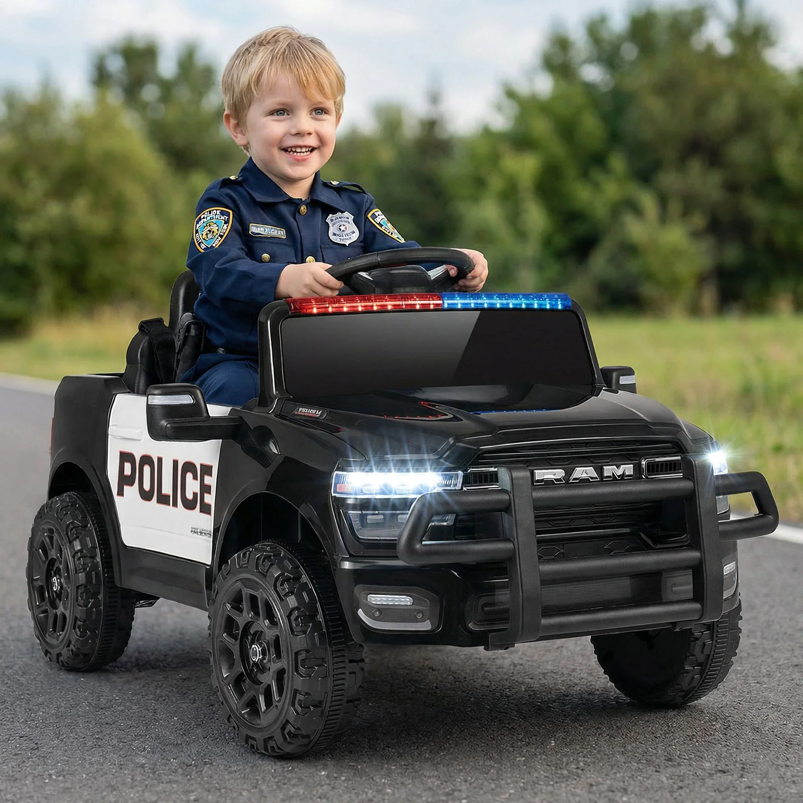 12V Kids Ride On Car Licensed RAM 3500 Electric Vehicle with Remote Control, Black - Image 2