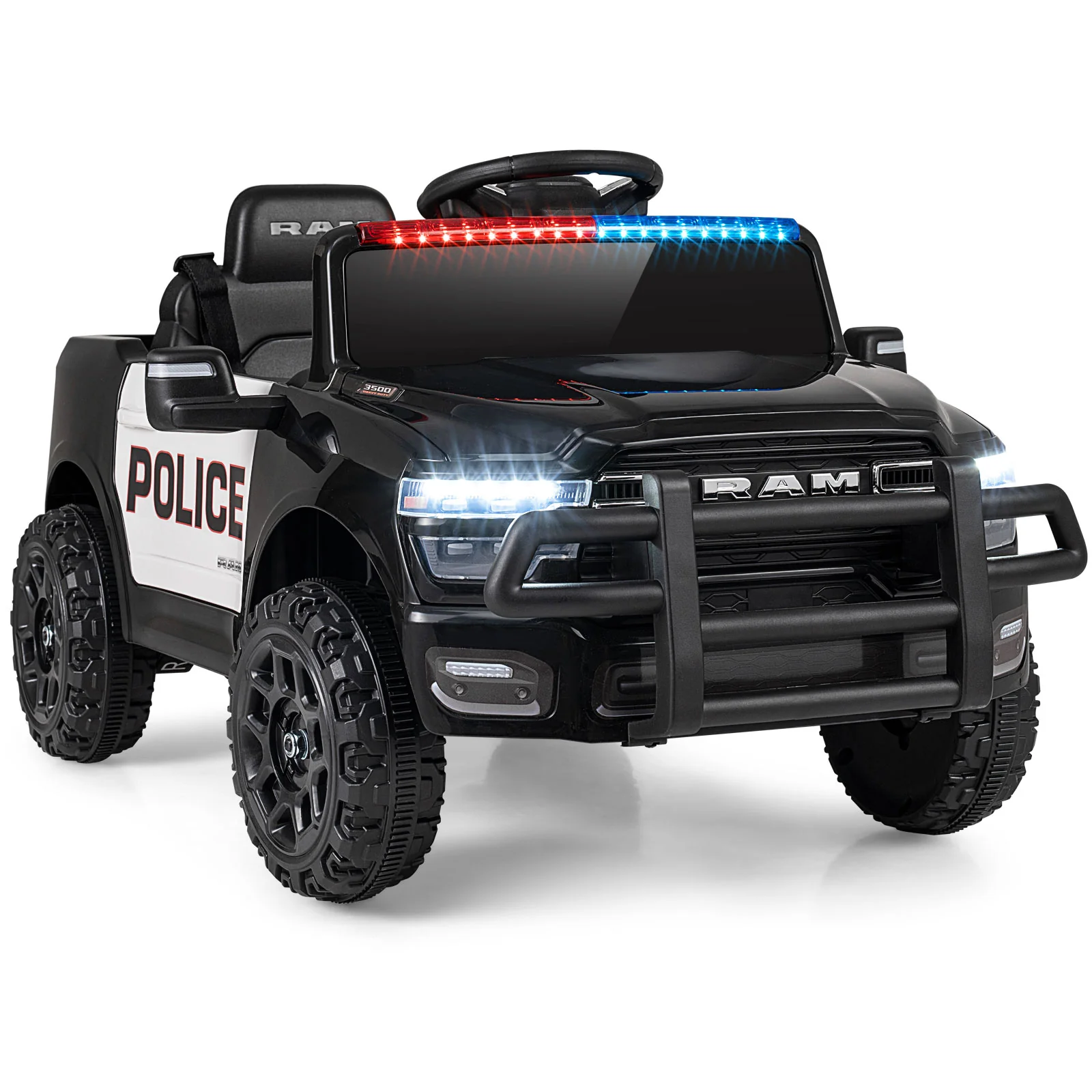 12V Kids Ride On Car Licensed RAM 3500 Electric Vehicle with Remote Control, Black - Image 4