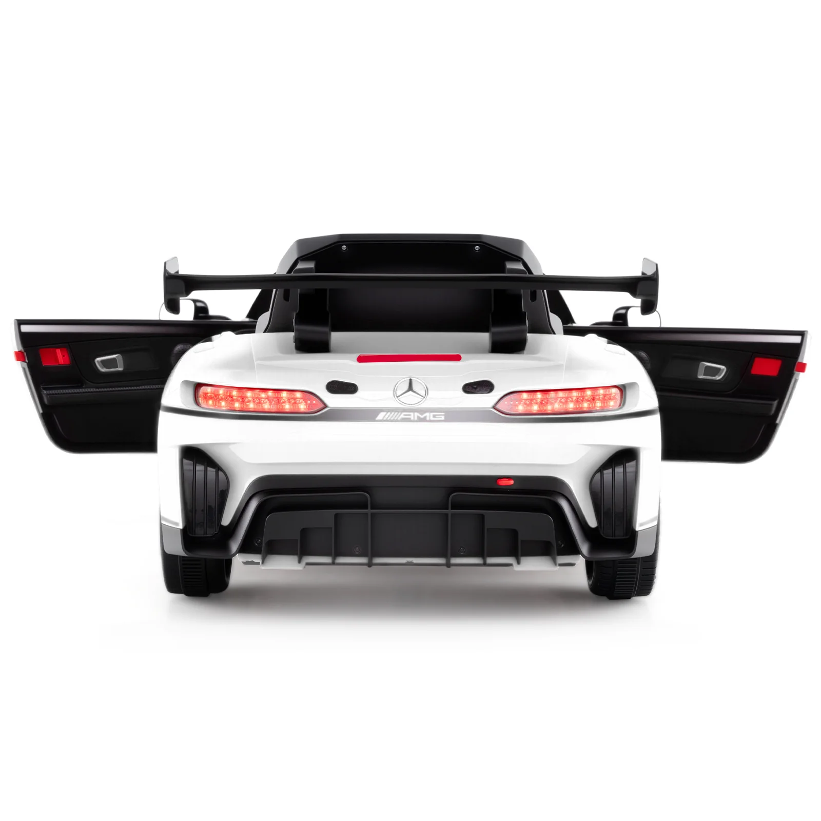 12V Kids Ride-On Car, Mercedes-AMG GT3, Adjustable Speed, White - Image 4