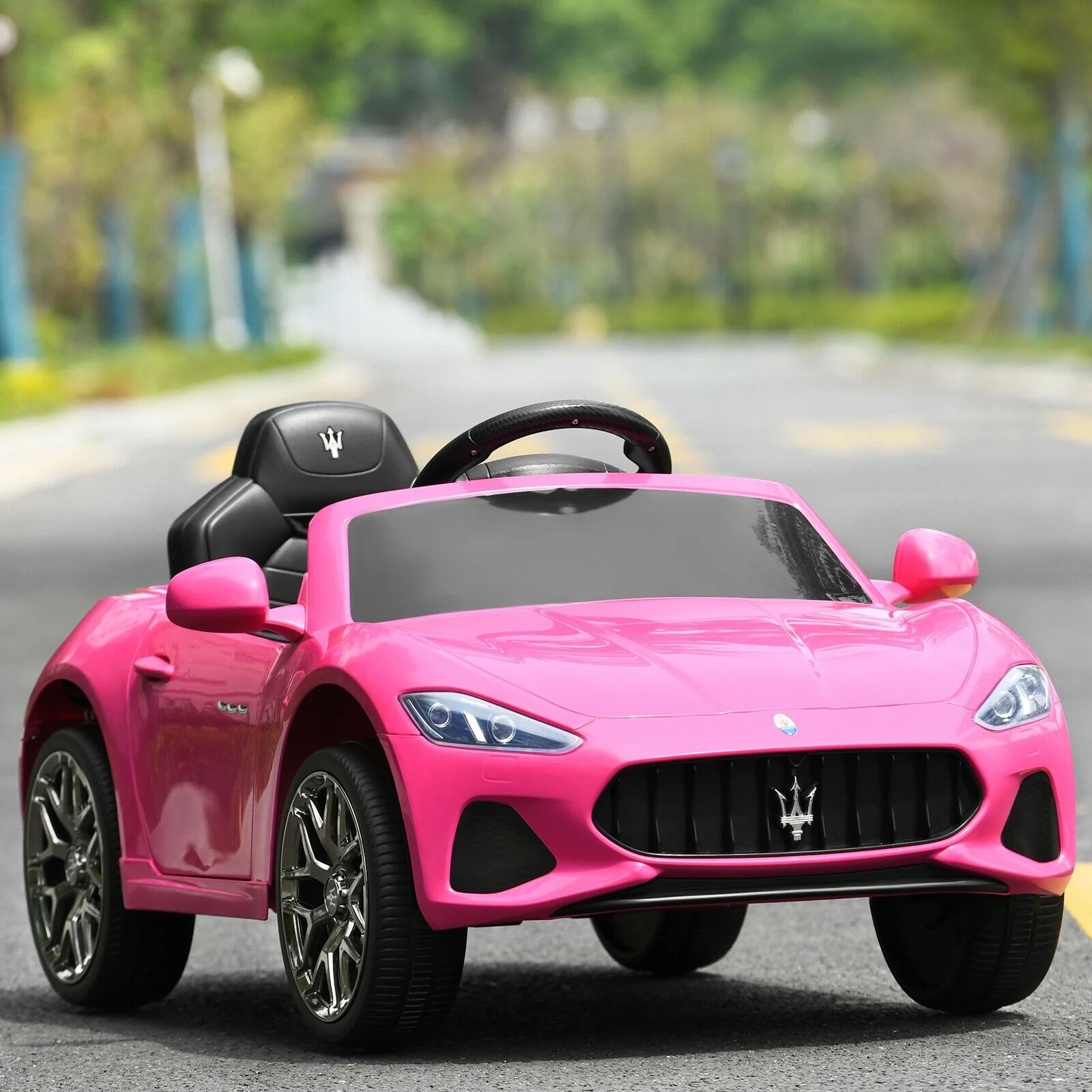 12V Kids Ride On Car, Remote Control, Lights, Pink - Image 8