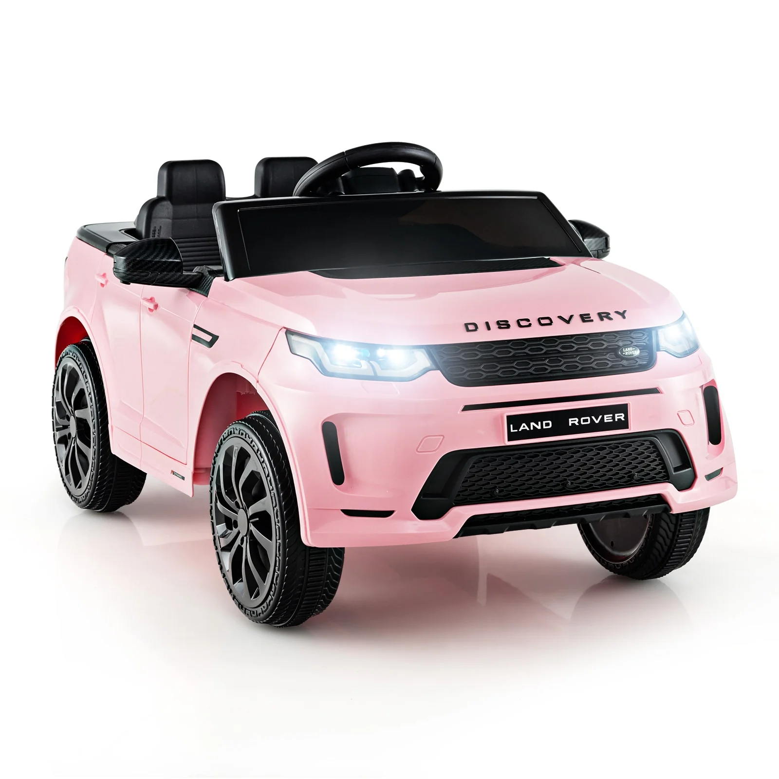 12V Kids Ride On Car, Remote Control, Lockable Doors, Pink