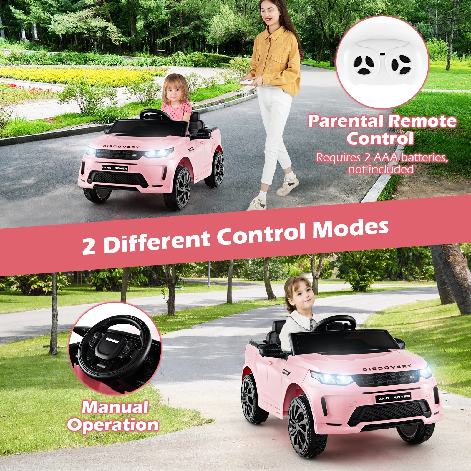 12V Kids Ride On Car, Remote Control, Lockable Doors, Pink - Image 10