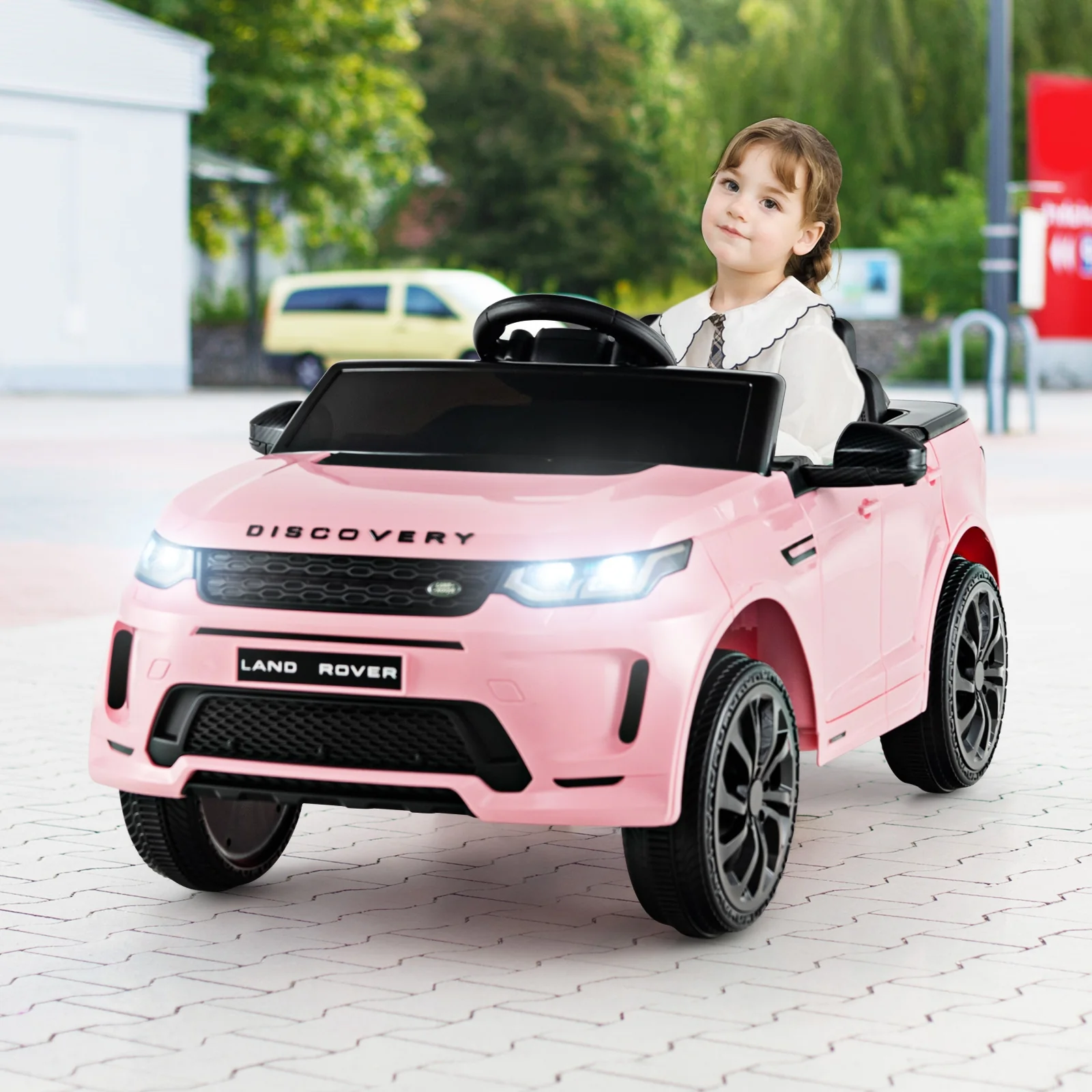 12V Kids Ride On Car, Remote Control, Lockable Doors, Pink - Image 3
