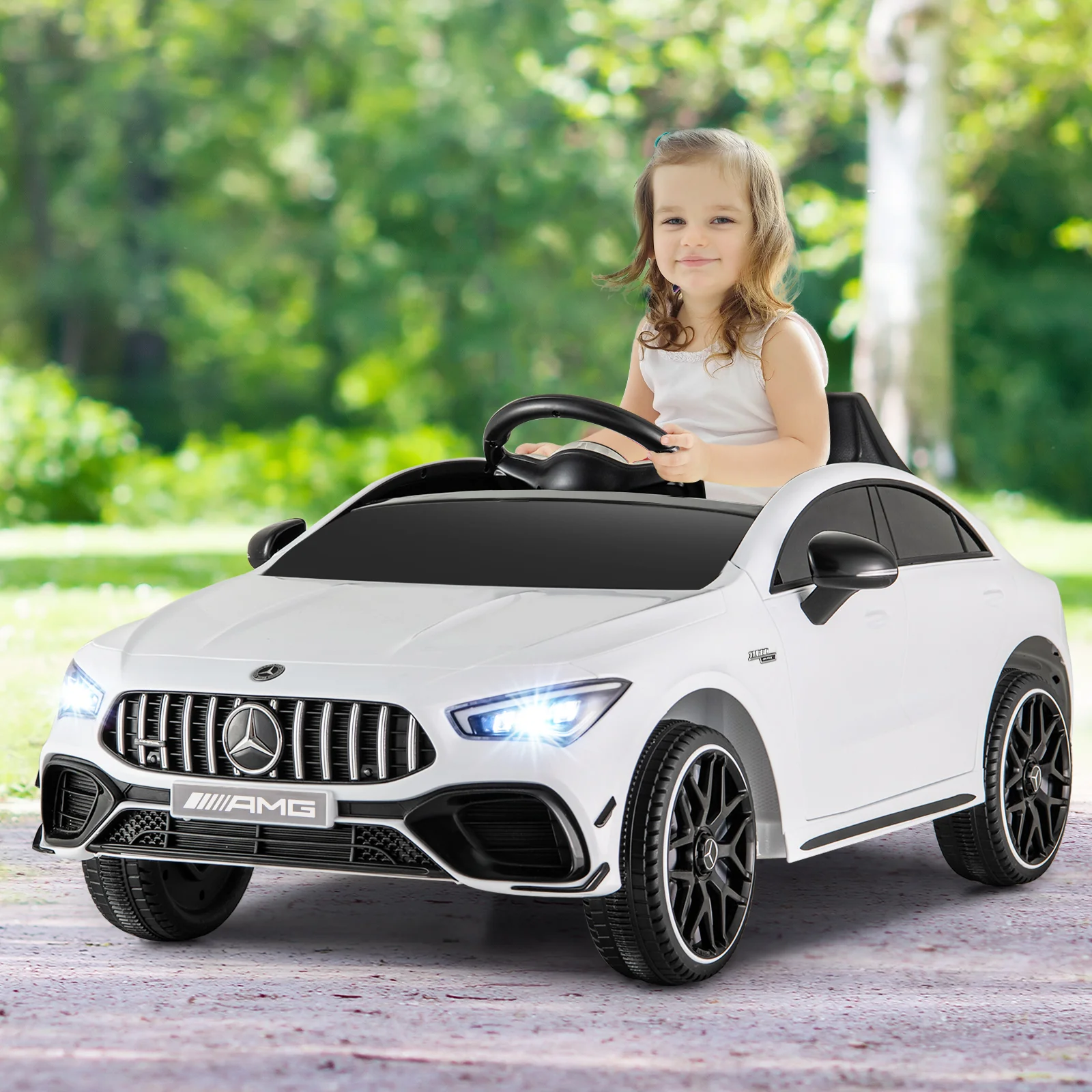 12V Kids Ride On Car With Remote, White - Image 2
