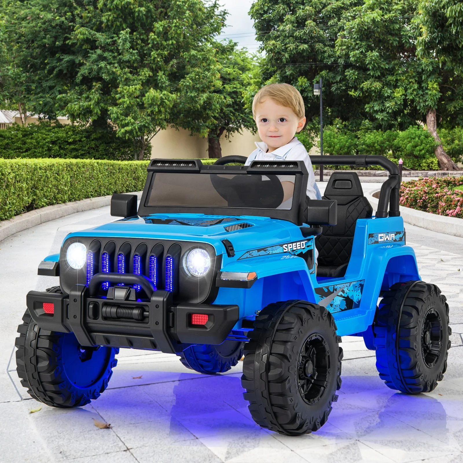 12V Kids Ride-On Jeep Car, 2.4G Remote Control, Blue - Image 2