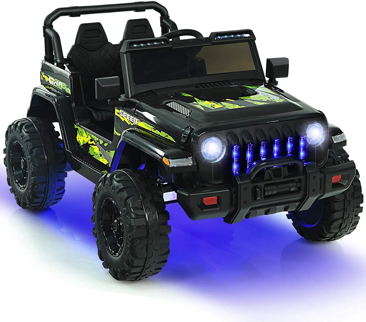 12V Kids Ride-On Jeep Car, 2.4G Remote Control, Green - Image 4