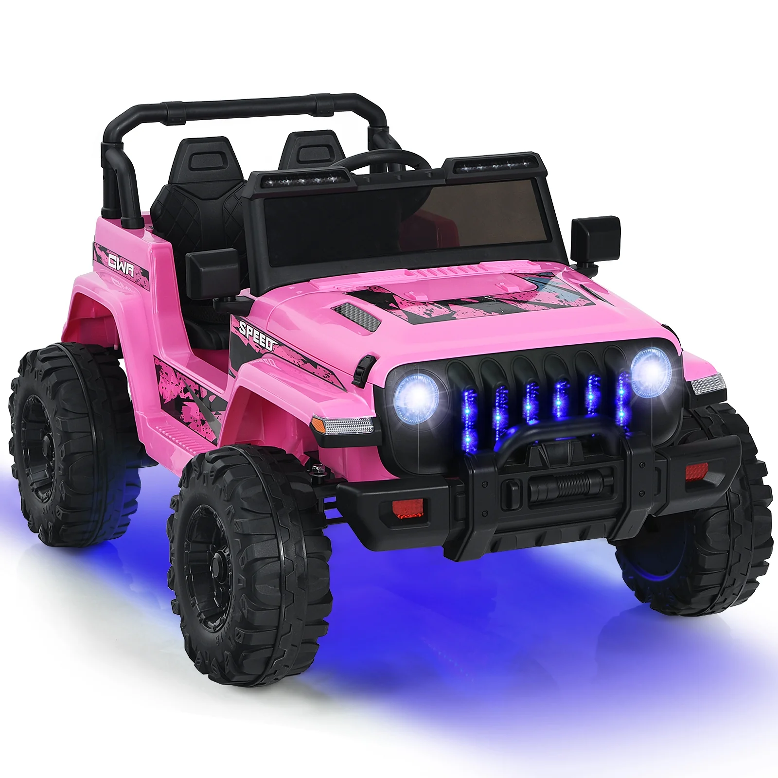 12V Kids Ride On Jeep Car, 2.4G Remote Control, Pink - Image 4