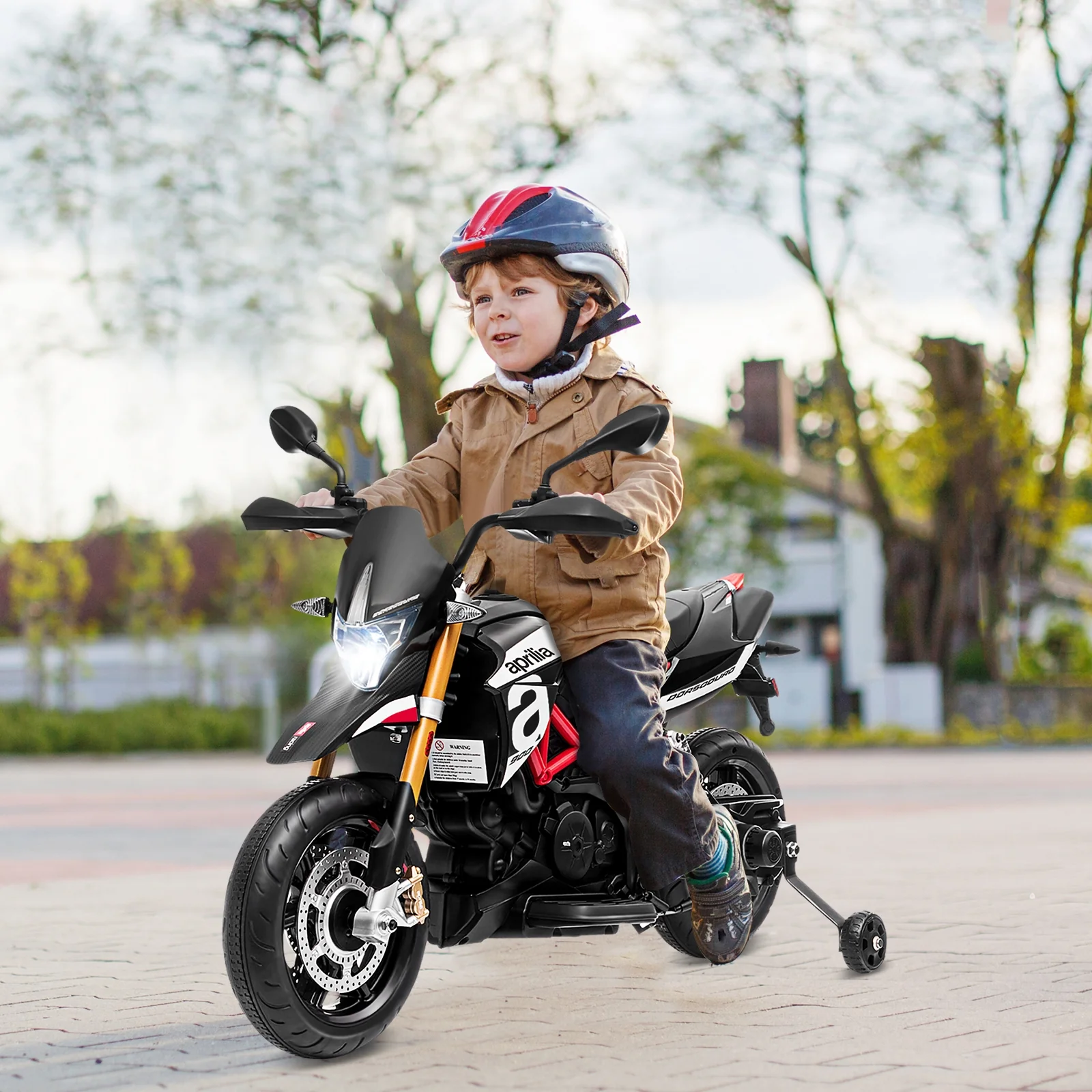 12V Kids Ride-On Motorcycle, With Sounds And Music, Black - Image 2