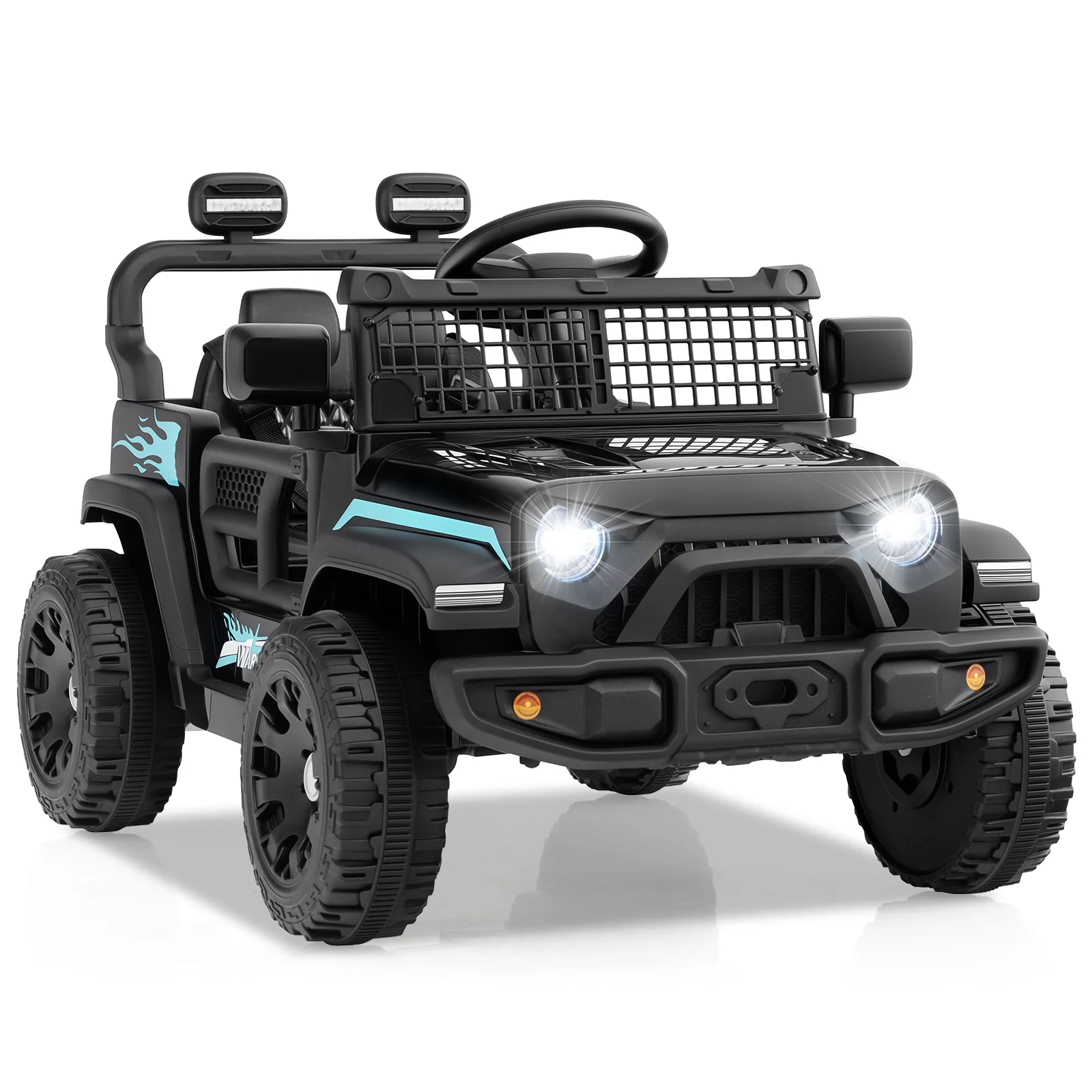 12V Kids Ride On Truck, Battery Powered Electric Vehicle, Black