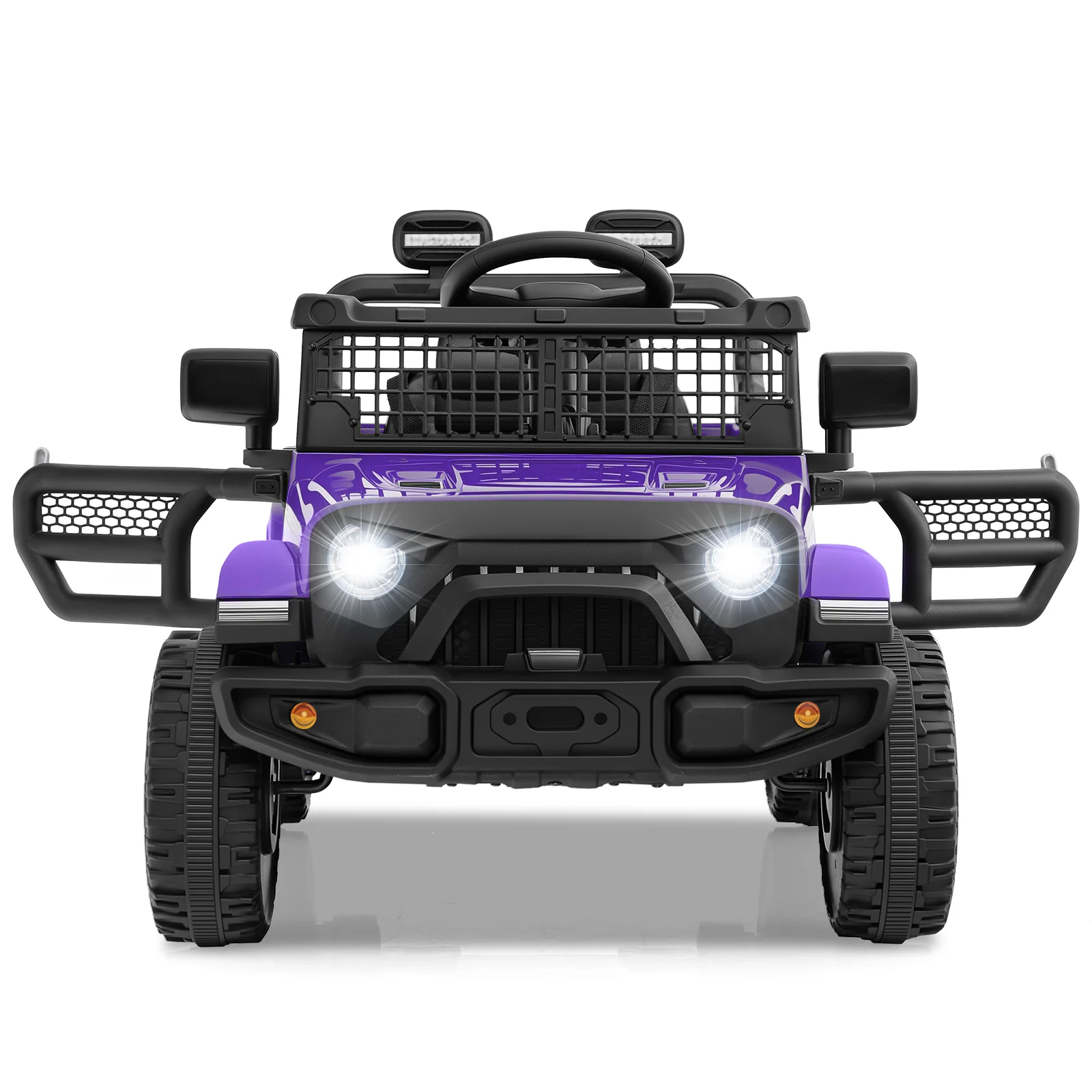 12V Kids Ride On Truck, Battery Powered Electric Vehicle, Purple - Image 4