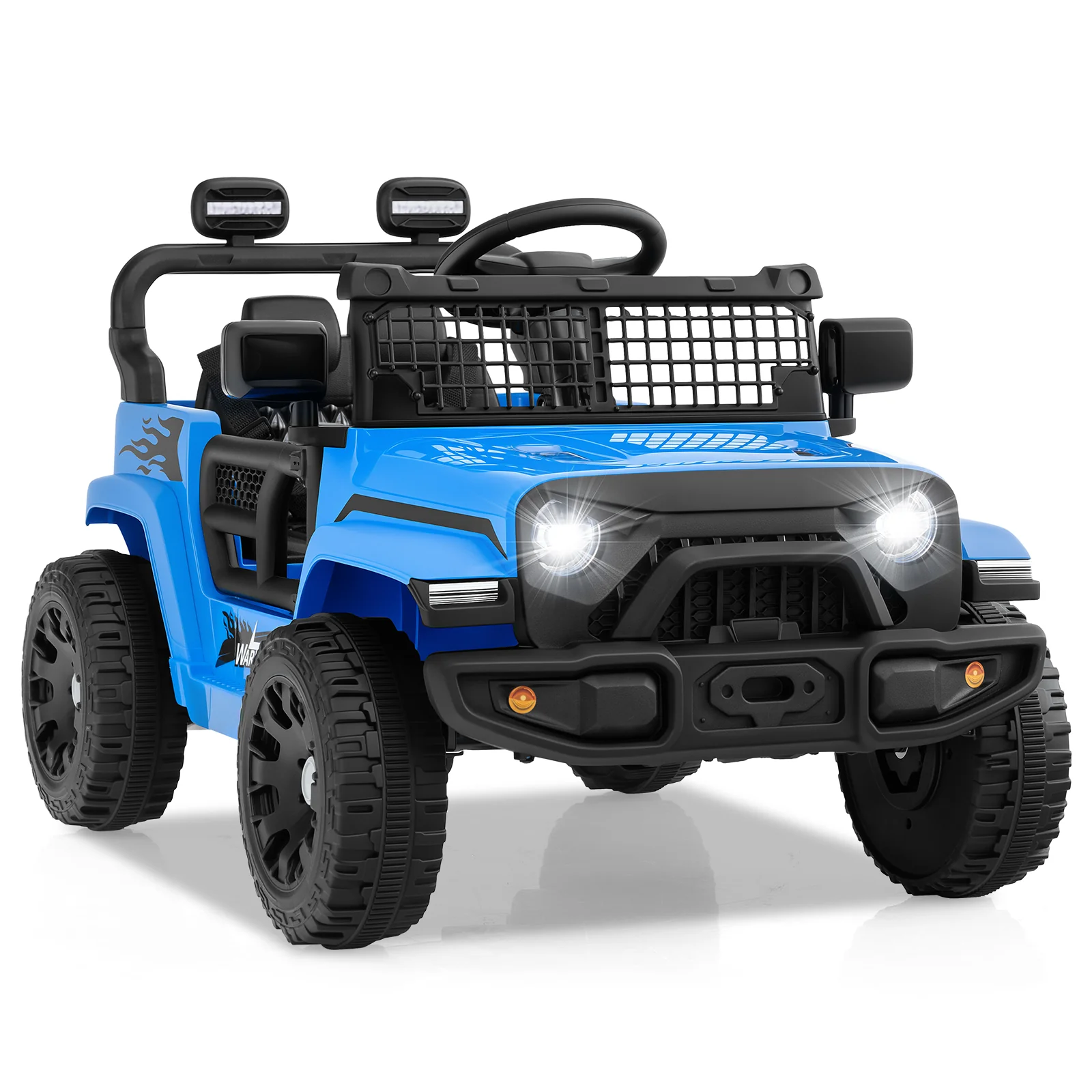 12V Kids Ride On Truck Car, Battery Powered Electric Vehicle, Navy - Image 3
