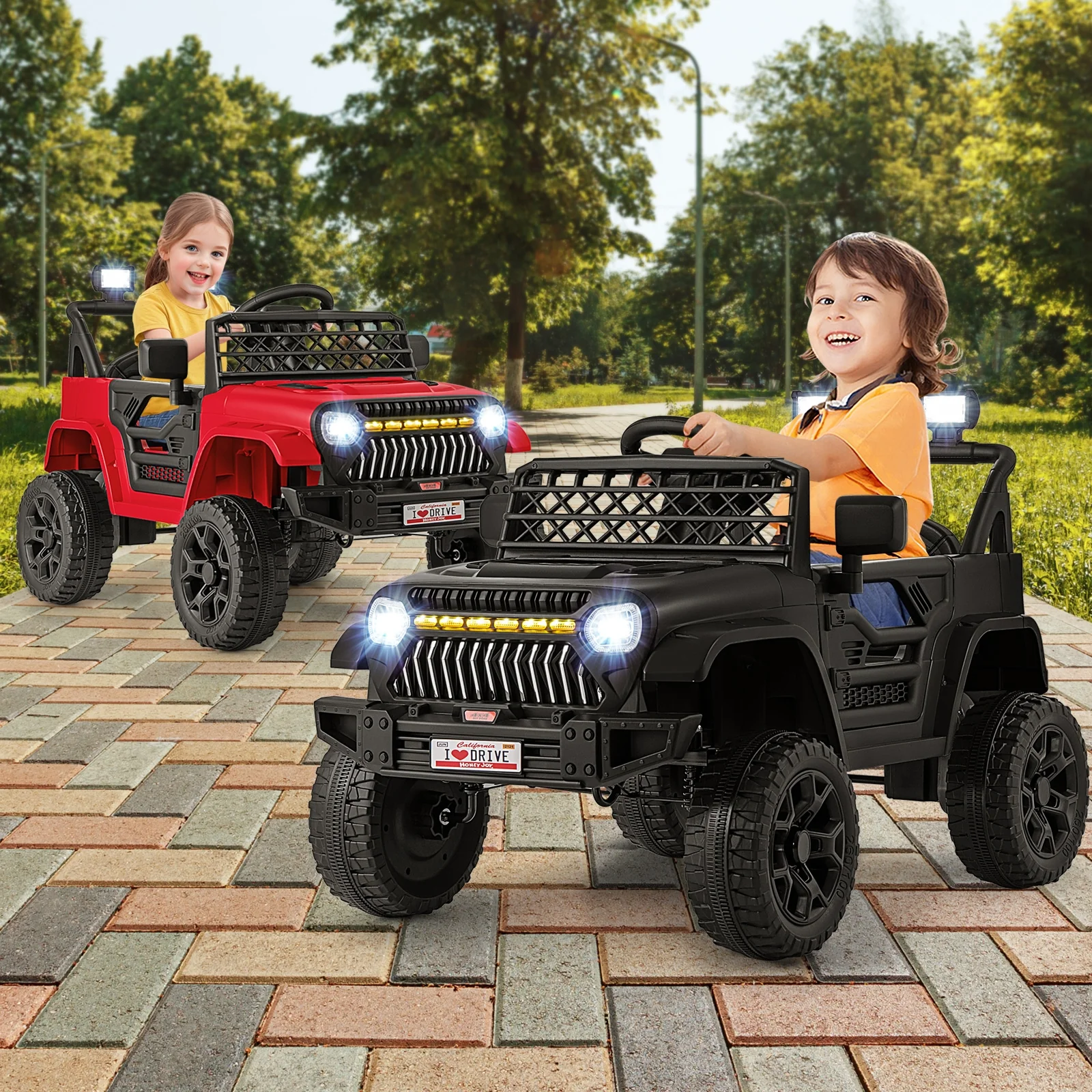 12V Kids Ride On Truck Car, Parental Remote, Music Player, Black - Image 2