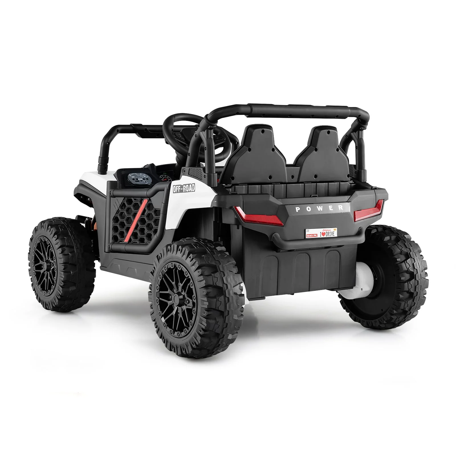 12V Kids Ride On Truck, Off-Road UTV, With Remote And Lights, White - Image 15