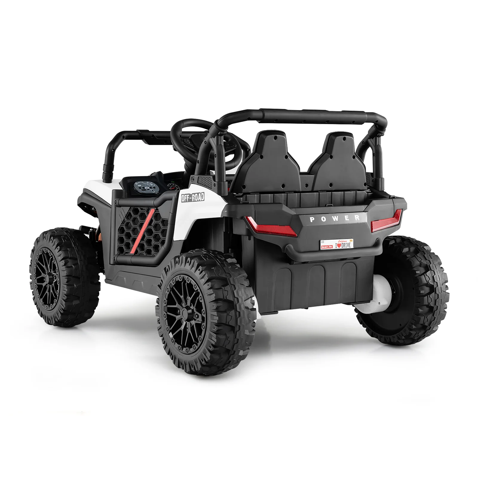 12V Kids Ride On Truck, Off-Road UTV, With Remote And Lights, White - Image 6