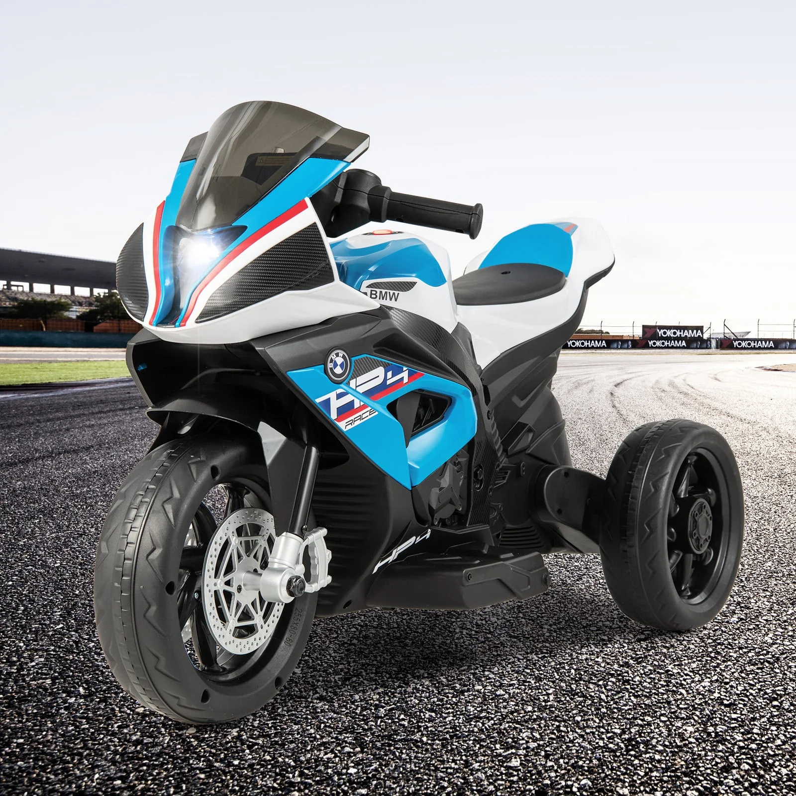 12V Licensed BMW Kids Motorcycle Ride-On Toy, 37-96 Months, Blue - Image 2