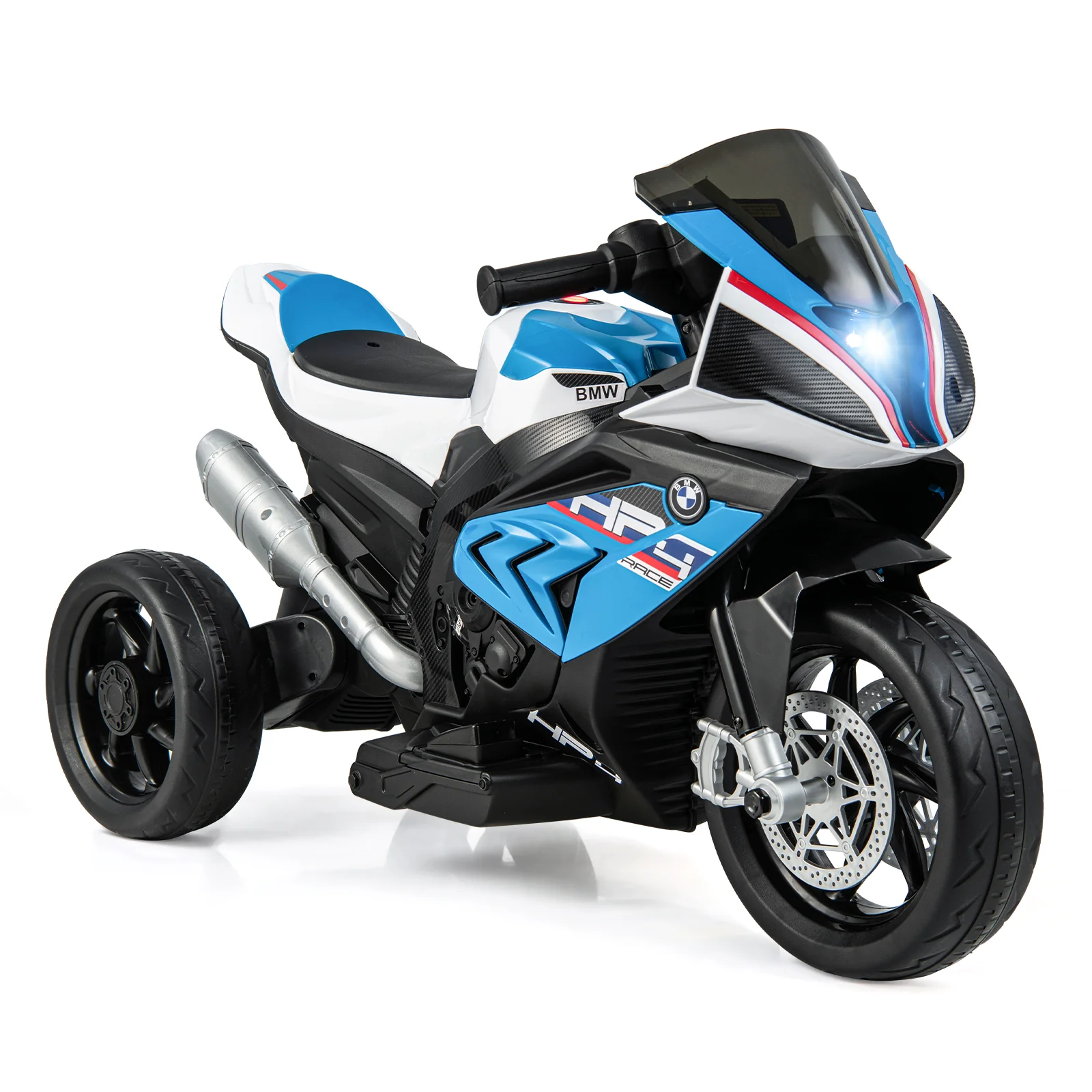 12V Licensed BMW Kids Motorcycle Ride-On Toy, 37-96 Months, Blue - Image 4