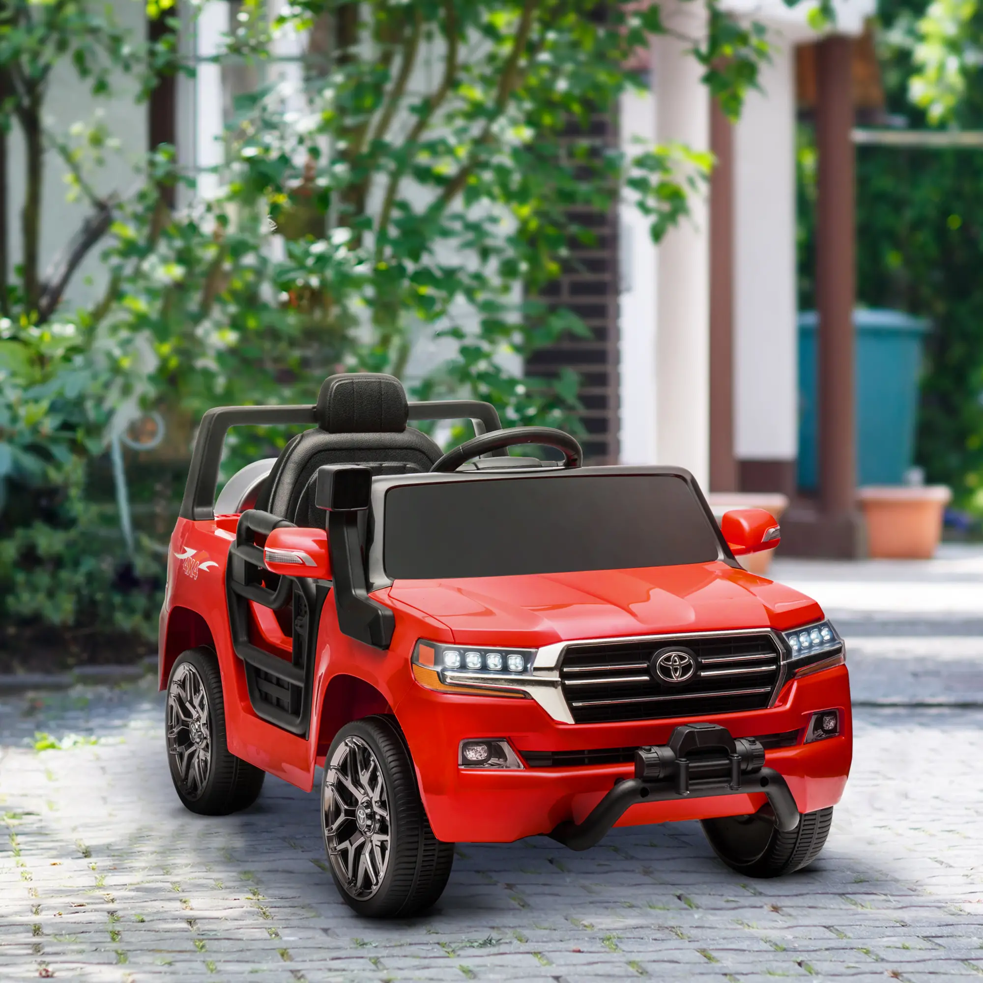 12V Licensed Kids Car, Remote Control, LED Light, Spring Suspension, Red - Image 8