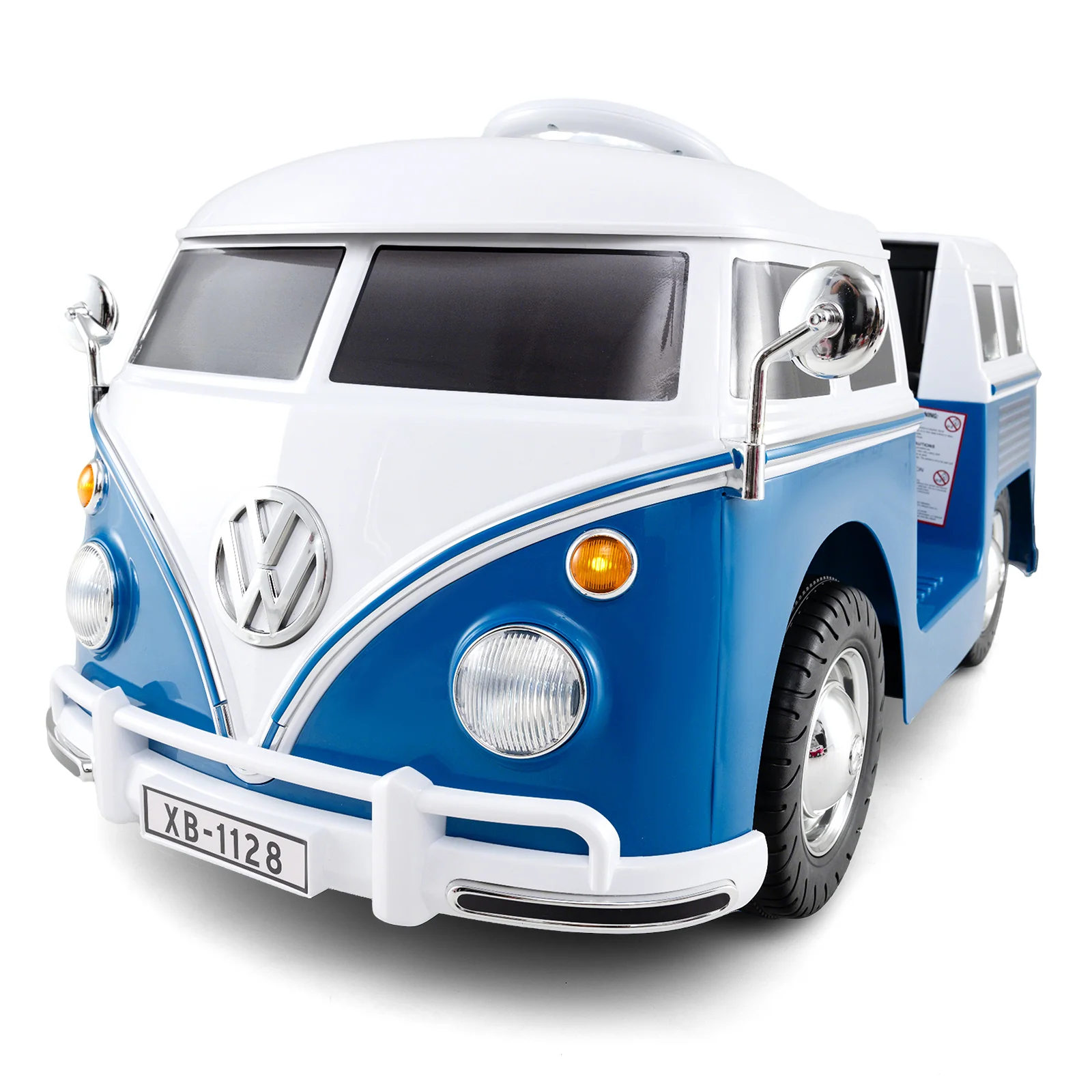 12V Ride On Car Licensed Volkswagen Ride-on Bus with Cup Holder and LED Headlights for 3+ Years Old, Blue - Image 2