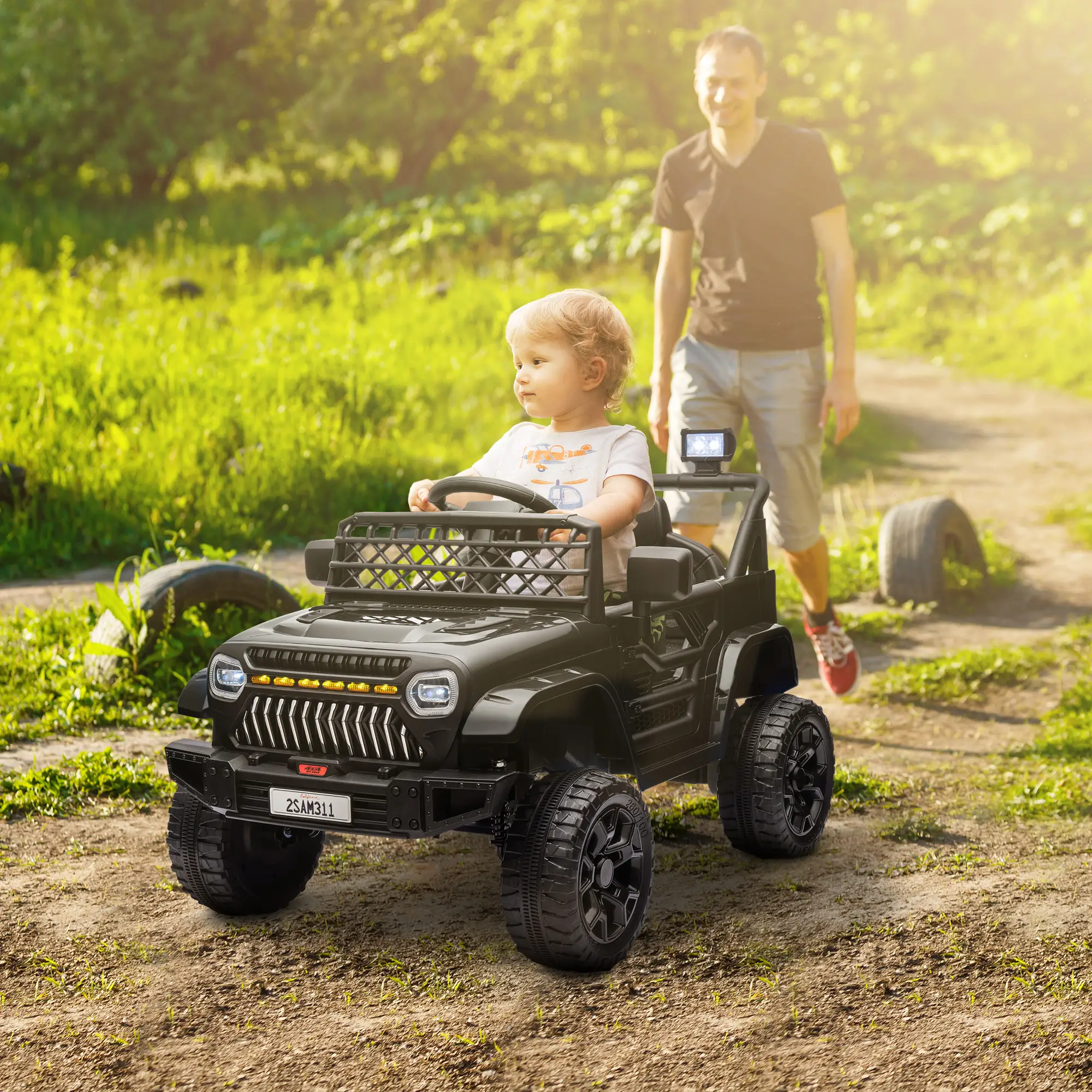 12V Ride On Truck, Electric Car For Kids, Remote Control, Black - Image 2