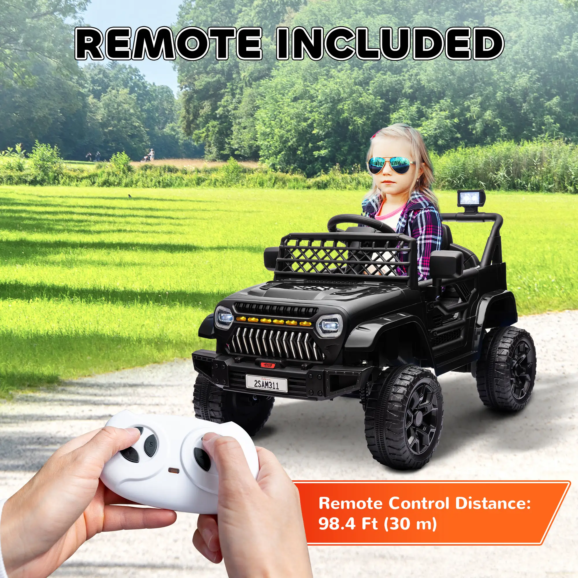 12V Ride On Truck, Electric Car For Kids, Remote Control, Black - Image 7