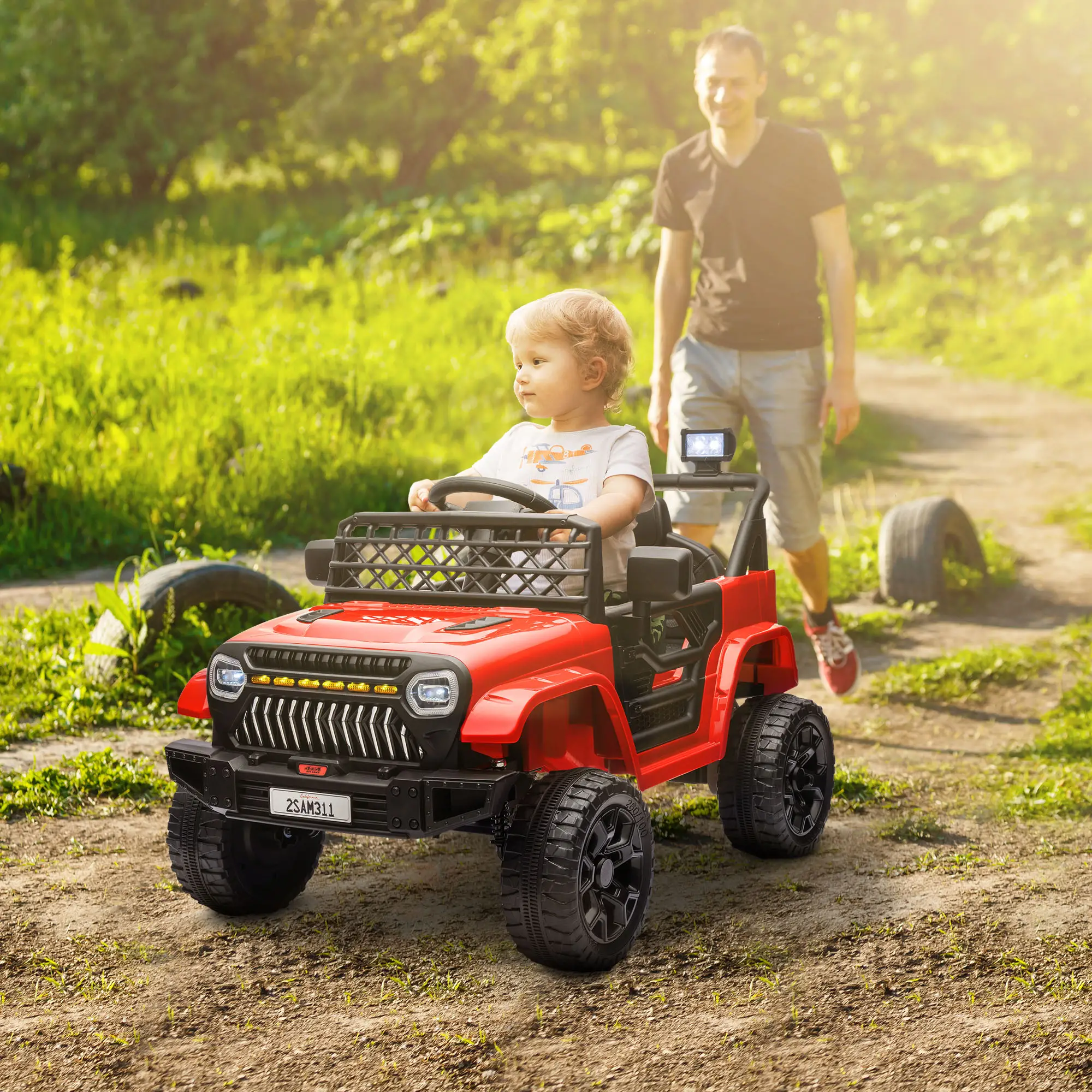 12V Ride On Truck, Electric Car For Kids, Remote Control, Red - Image 2