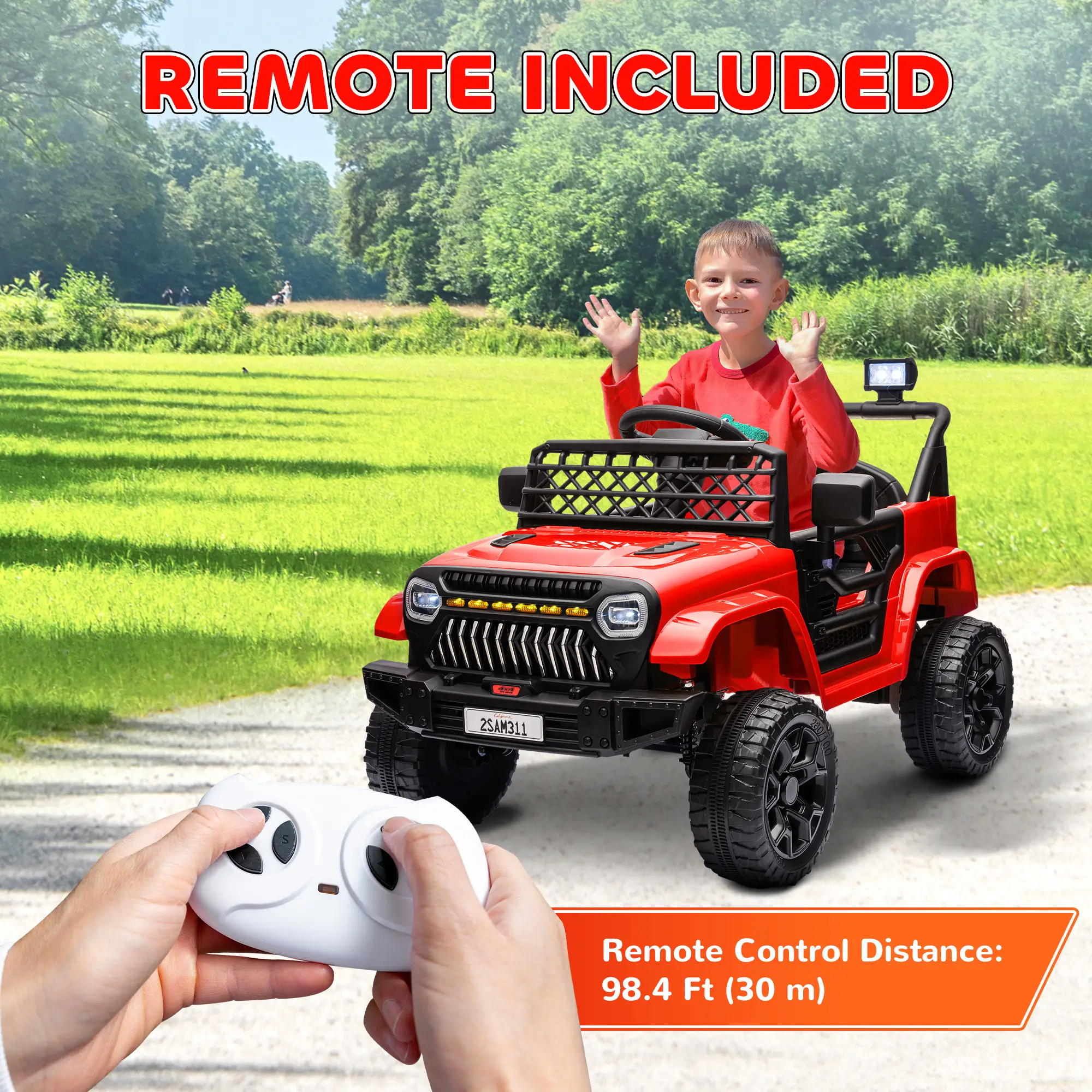 12V Ride On Truck, Electric Car For Kids, Remote Control, Red - Image 7