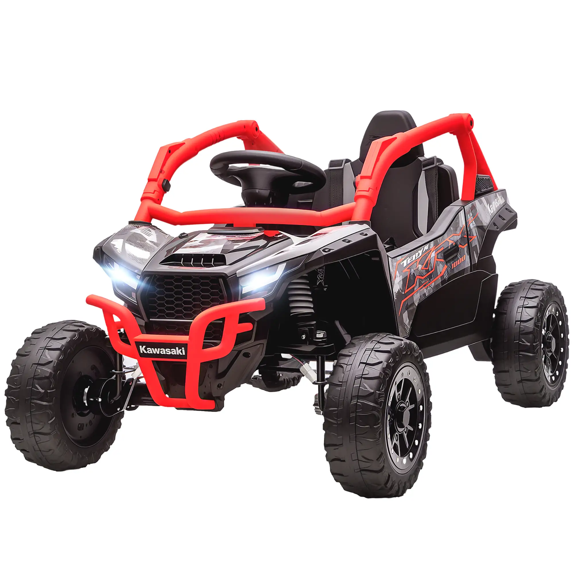 12V Ride On Truck, KAWASAKI TERYX KRX 2WD Kids Electric Car, Red