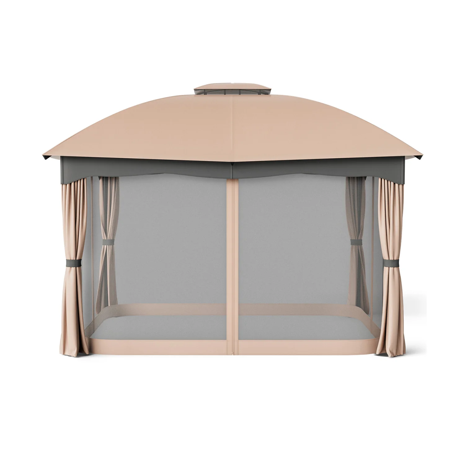 12x10 Feet Steel Gazebo, Brown - Image 7