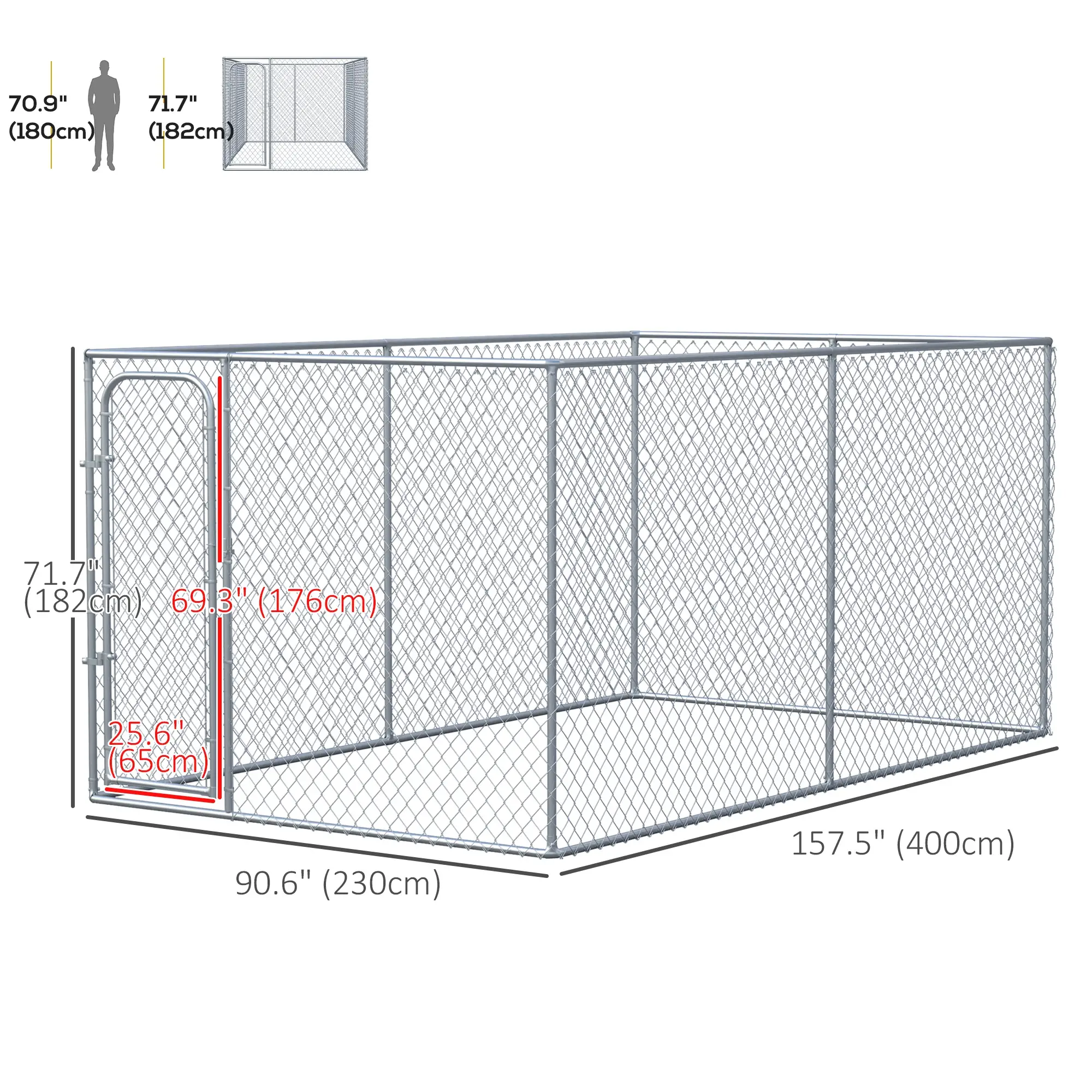 13.1' x 7.5' x 6' Dog Playpen, Galvanized Steel Frame, 99 Sq. Ft. - Image 3