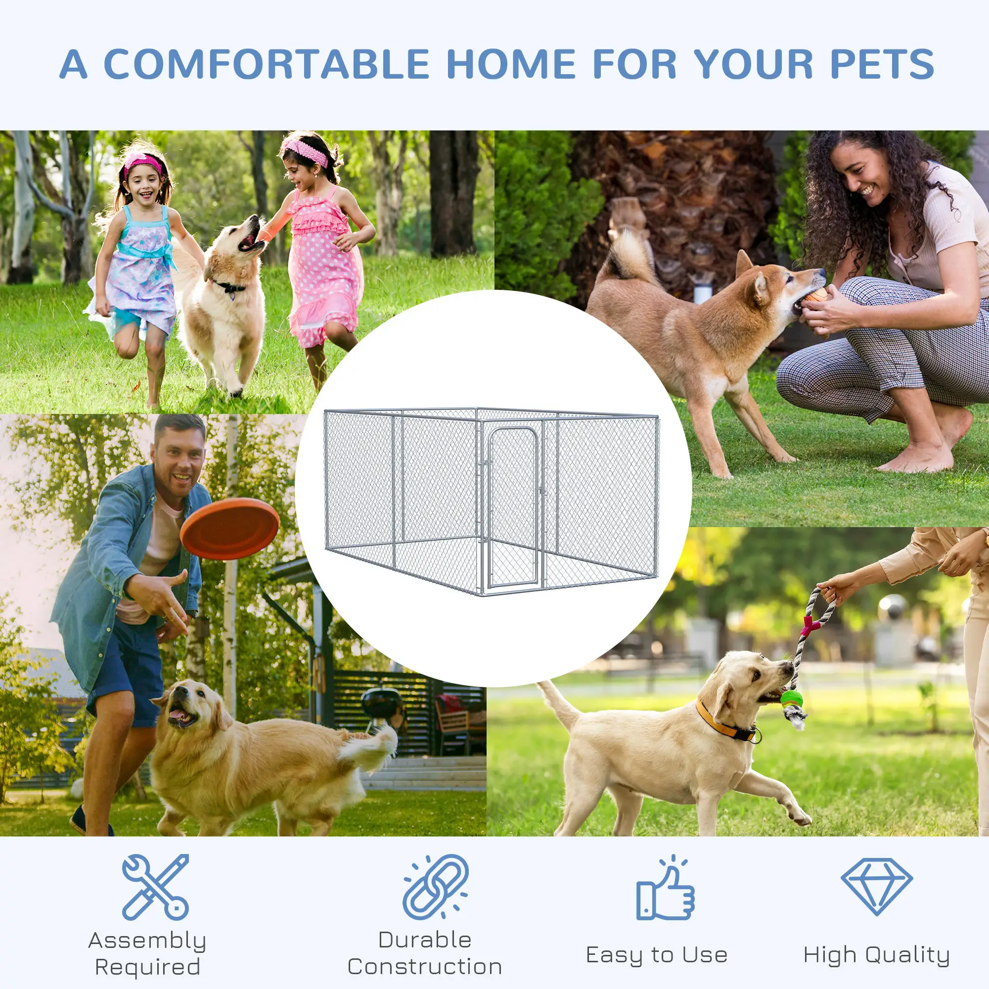 13.1' x 7.5' x 6' Dog Playpen, Galvanized Steel Frame, 99 Sq. Ft. - Image 7