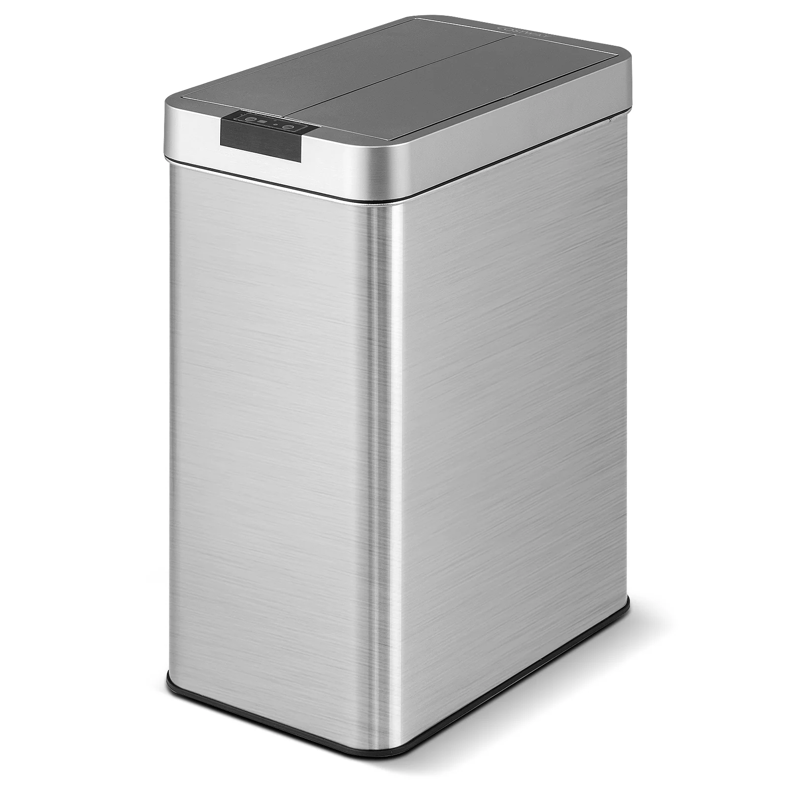 13.2 Gal Slim Kitchen Trash Can, Stainless Steel Frame, Silver - Image 3