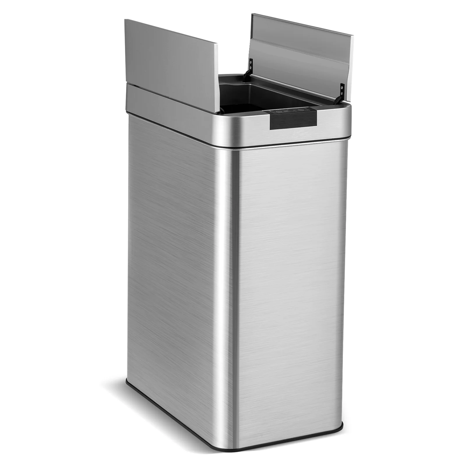 13.2 Gal Slim Kitchen Trash Can, Stainless Steel Frame, Silver - Image 4