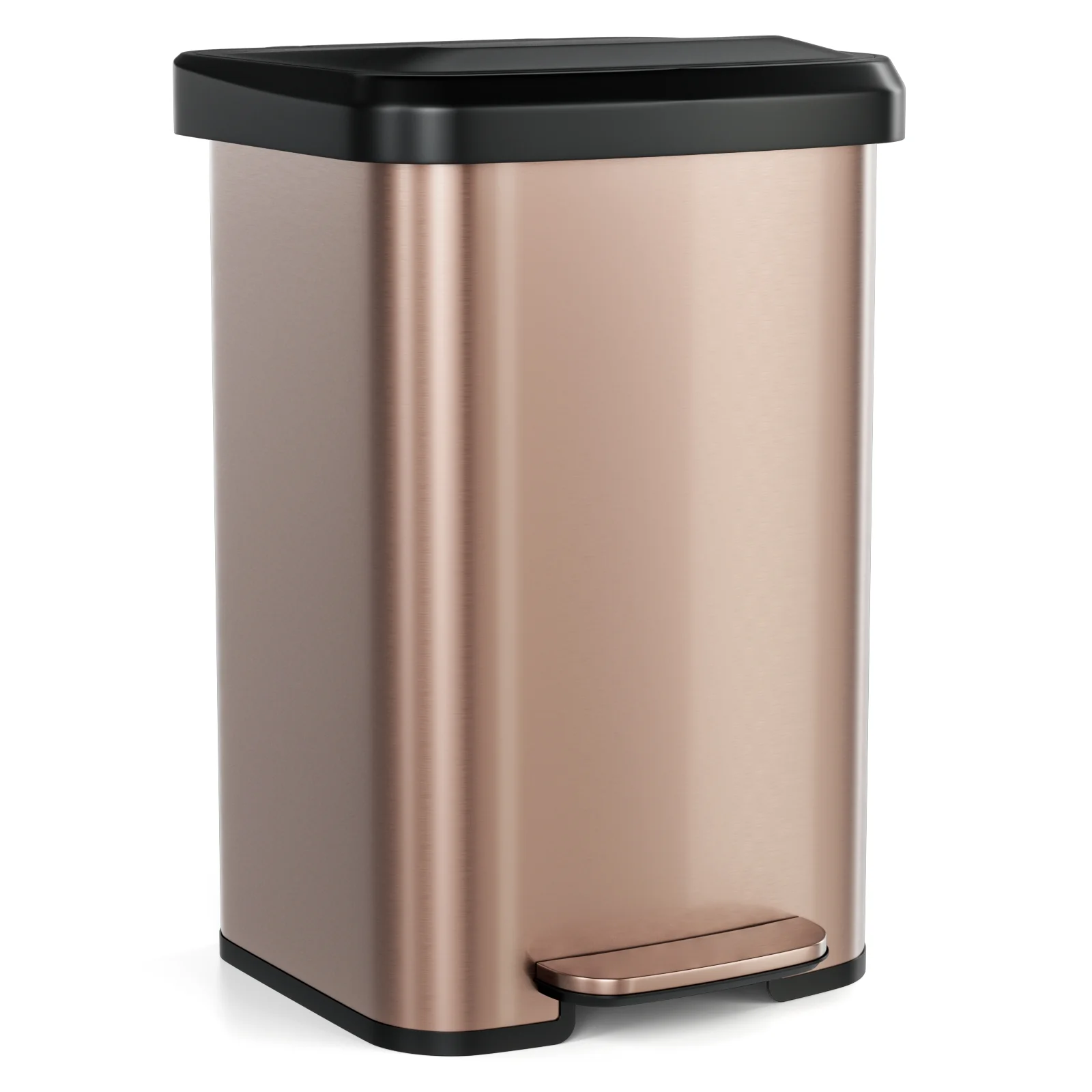 13.2 Gallon Step Trash Can, Soft Close Lid, Deodorizer Compartment, Golden - Image 4
