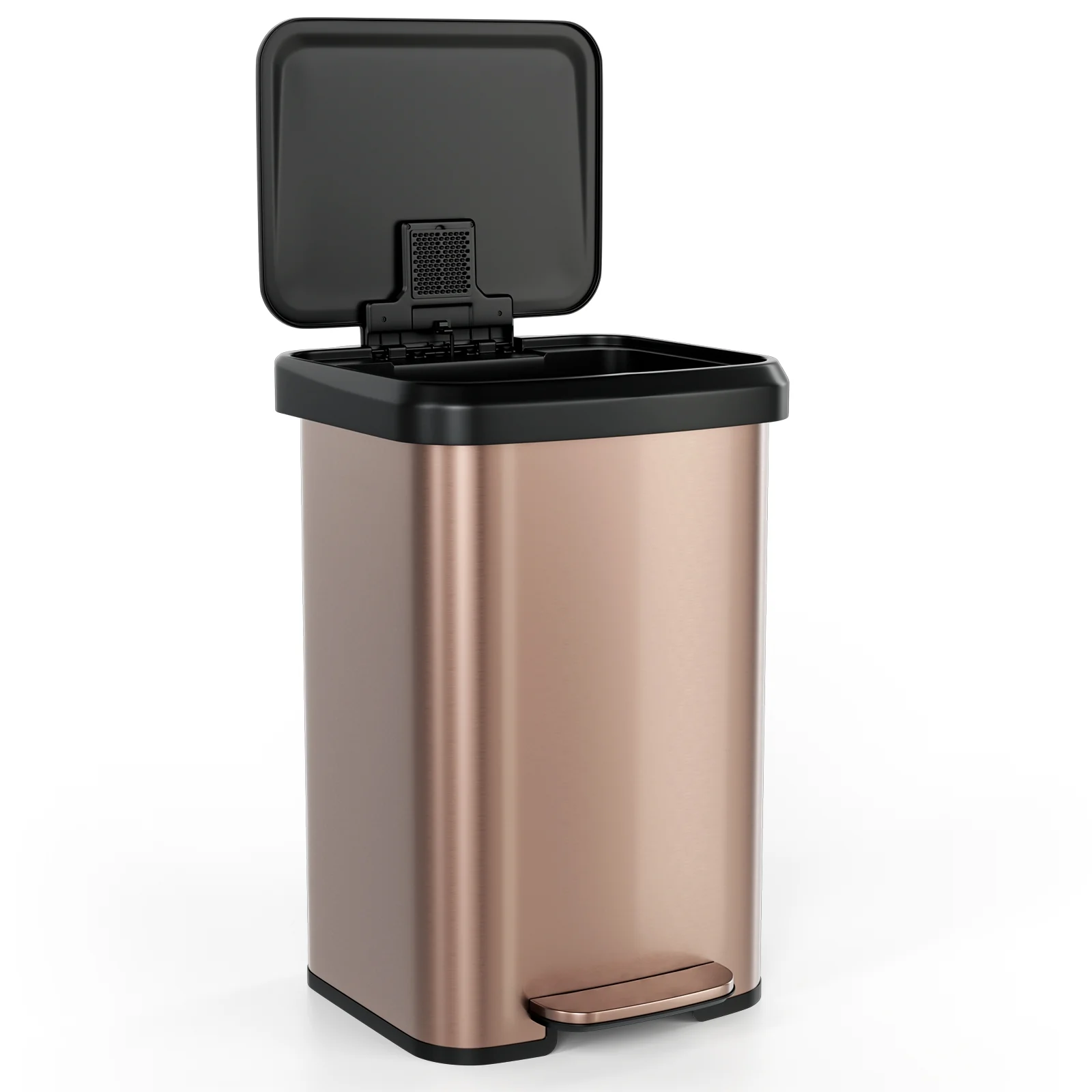 13.2 Gallon Step Trash Can, Soft Close Lid, Deodorizer Compartment, Golden - Image 5