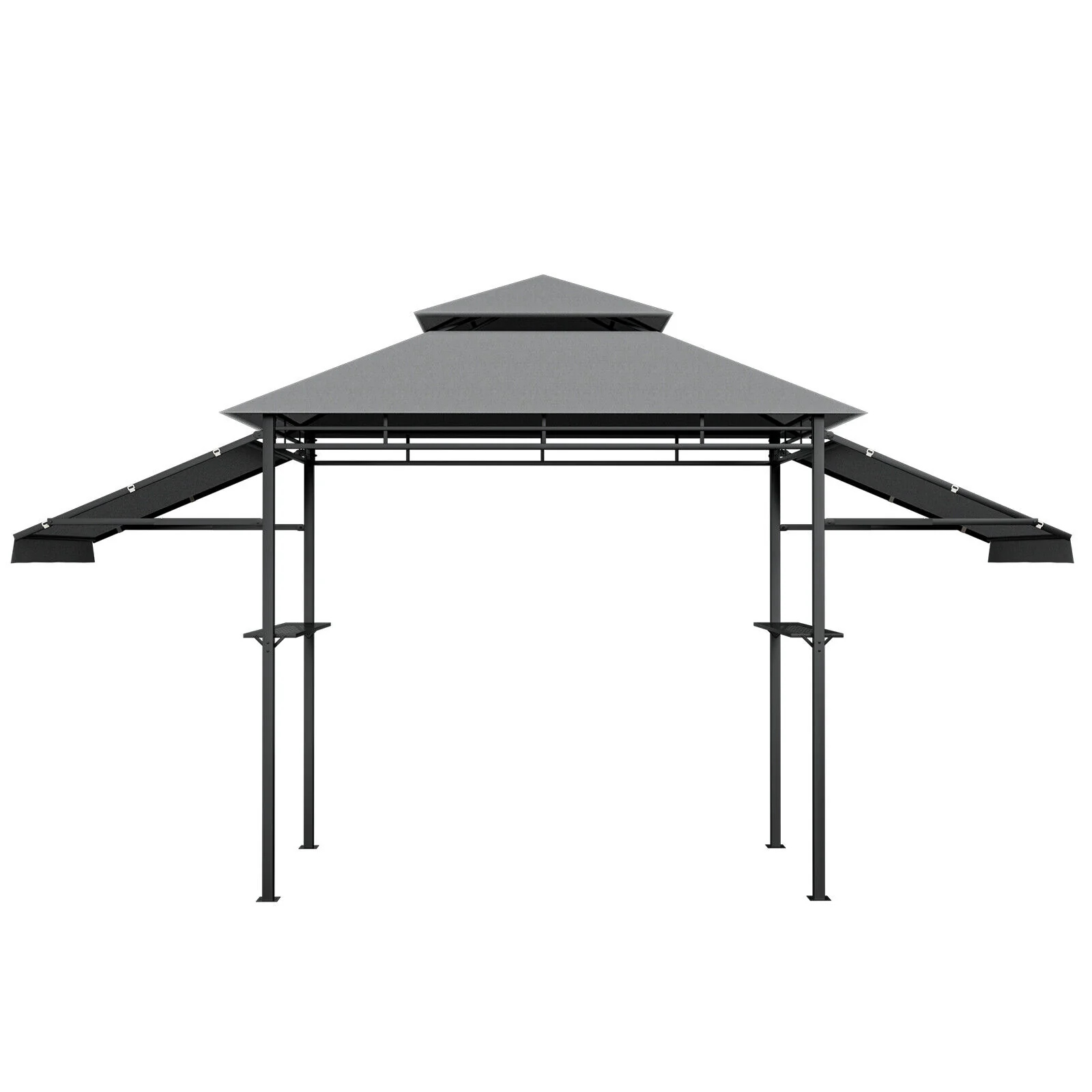 13.5 x 4 Feet Patio BBQ Grill Gazebo Canopy, Gray - Image 4