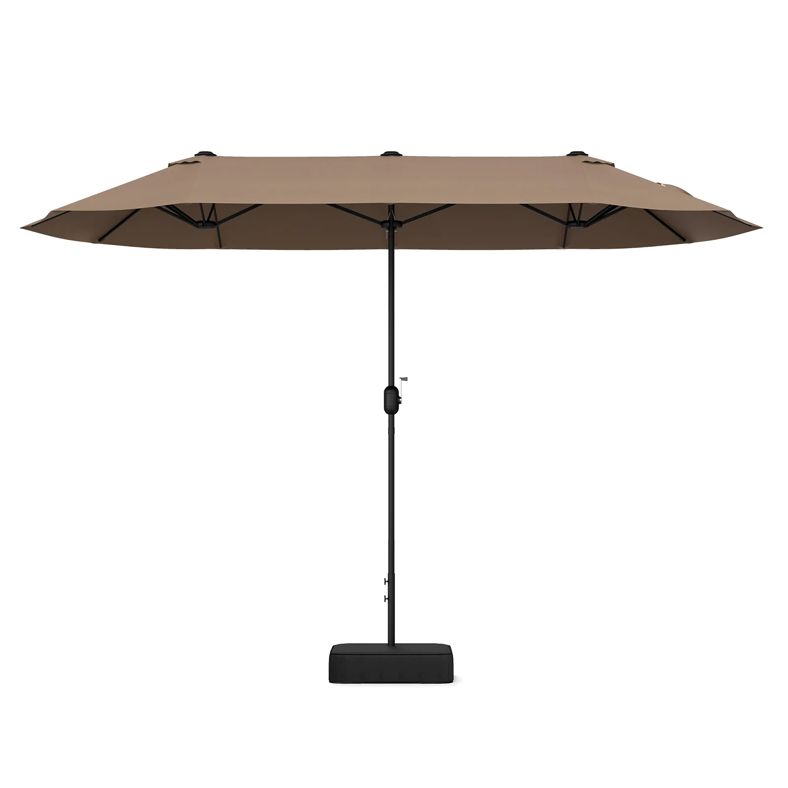 13 FT Double-Sided Patio Umbrella With Crank, Tan