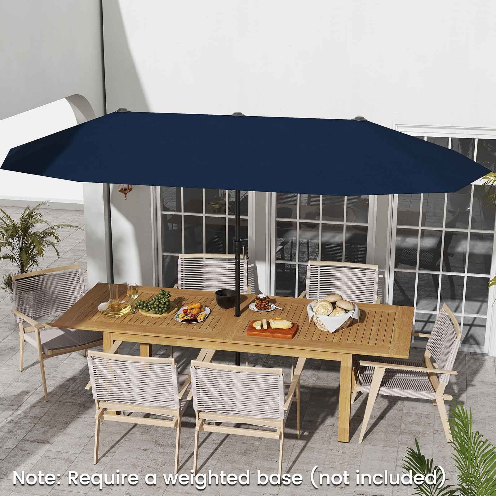 13 FT Large Patio Umbrella, Double-Sided Table Market Umbrella, Navy - Image 2