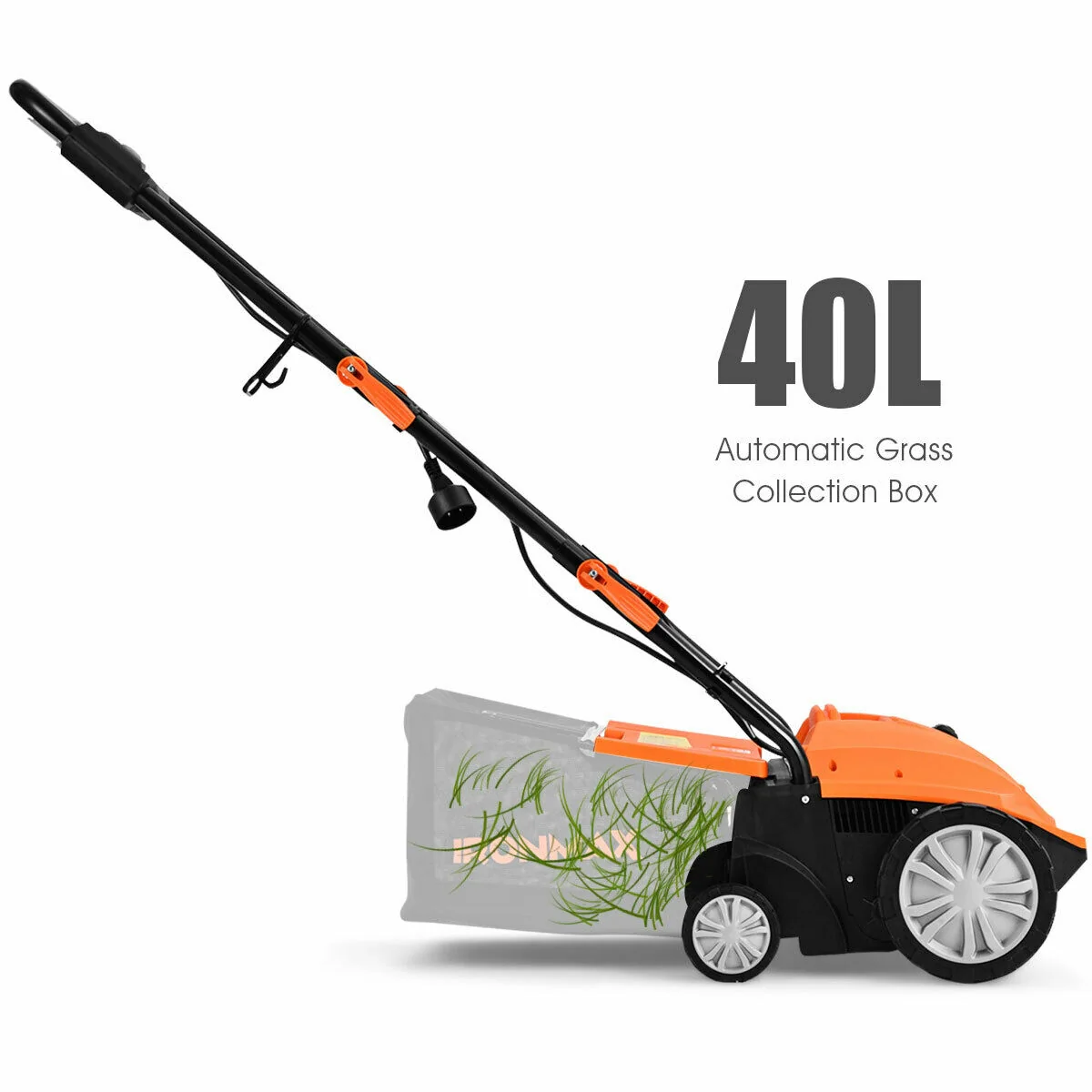 13 Inch 12 Amp Electric Scarifier, Collection Bag, Removable Blades, Orange - Image 10