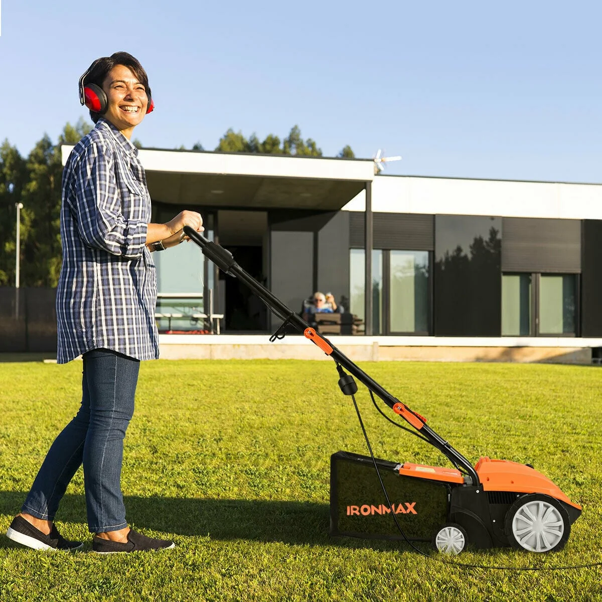 13 Inch 12 Amp Electric Scarifier, Collection Bag, Removable Blades, Orange - Image 3