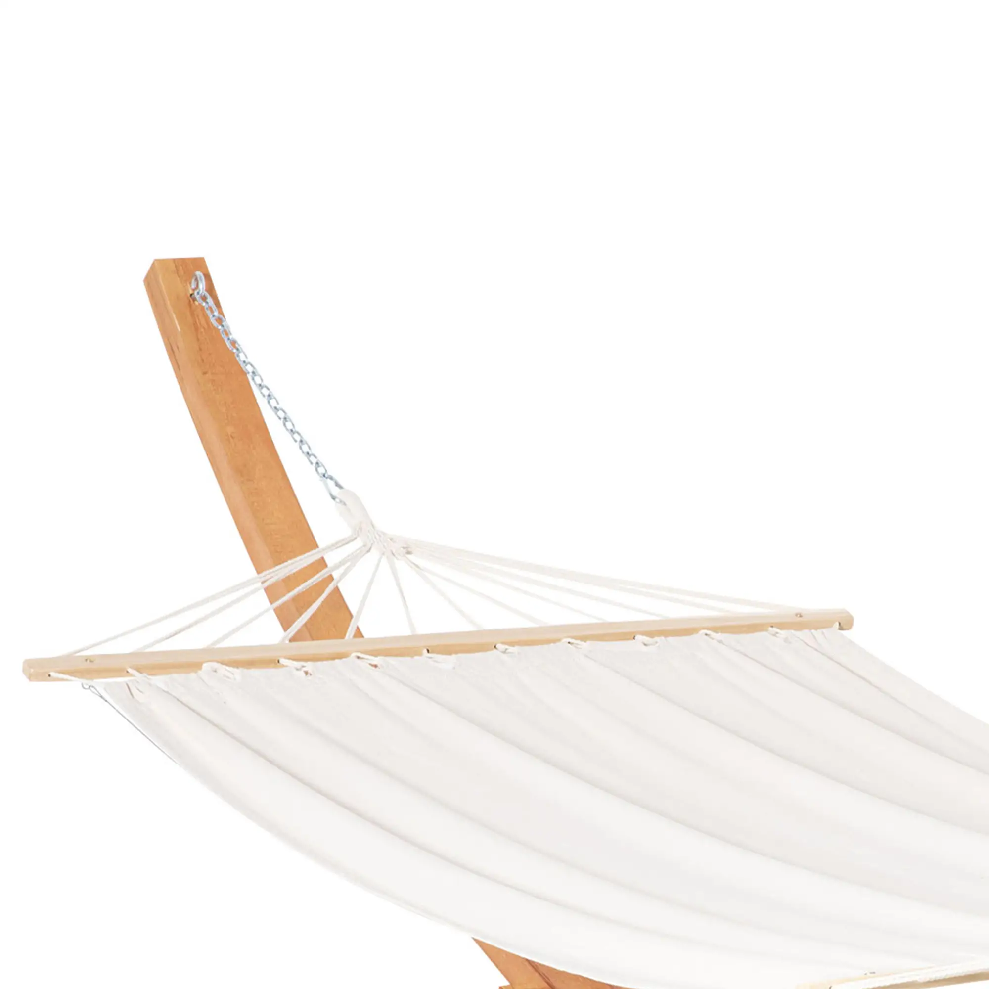 13' Outdoor Hammock with Stand, Wooden Arch, Includes Straps, White - Image 10