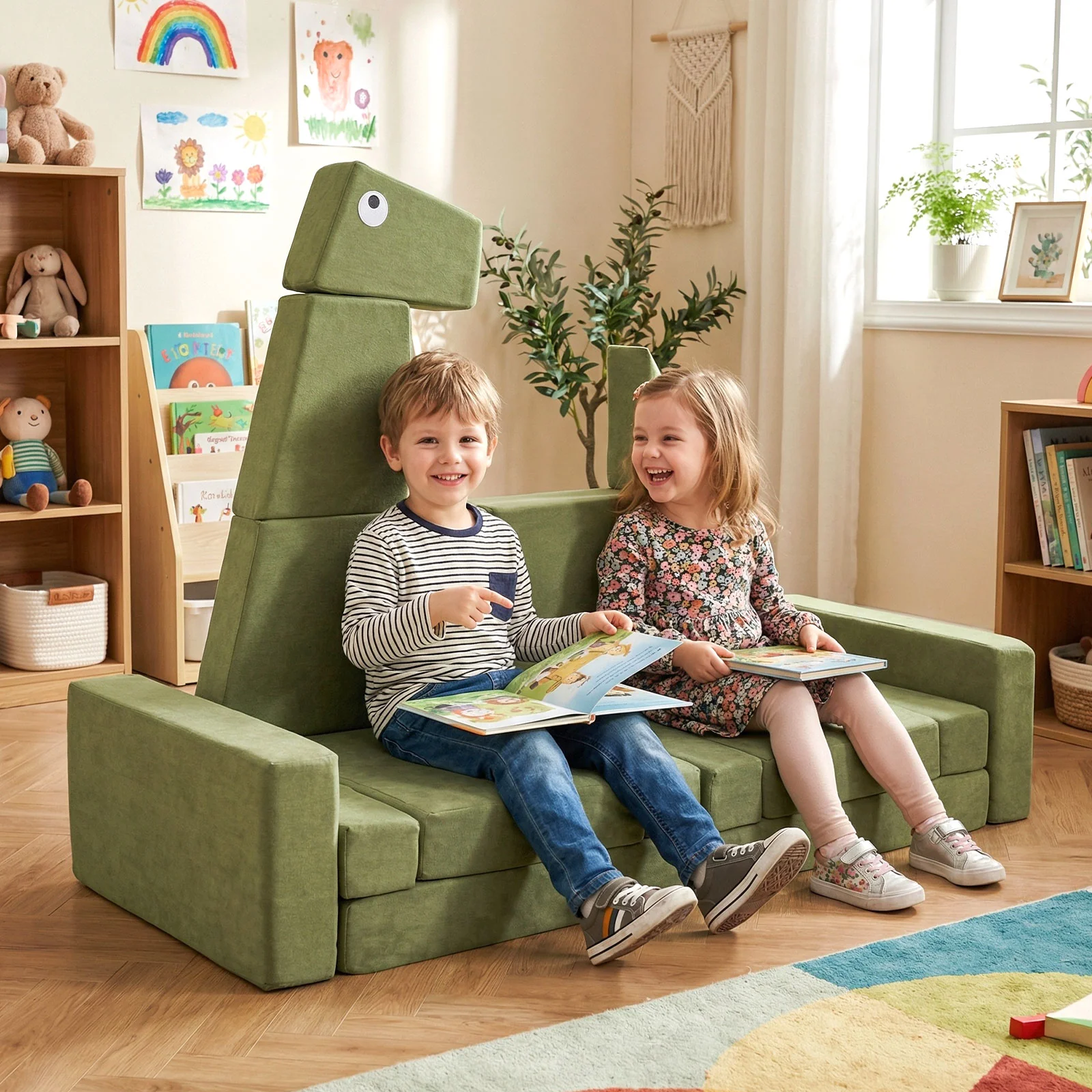 13 Pieces Modular Kids Play Couch for Inspiring Creativity - Image 2