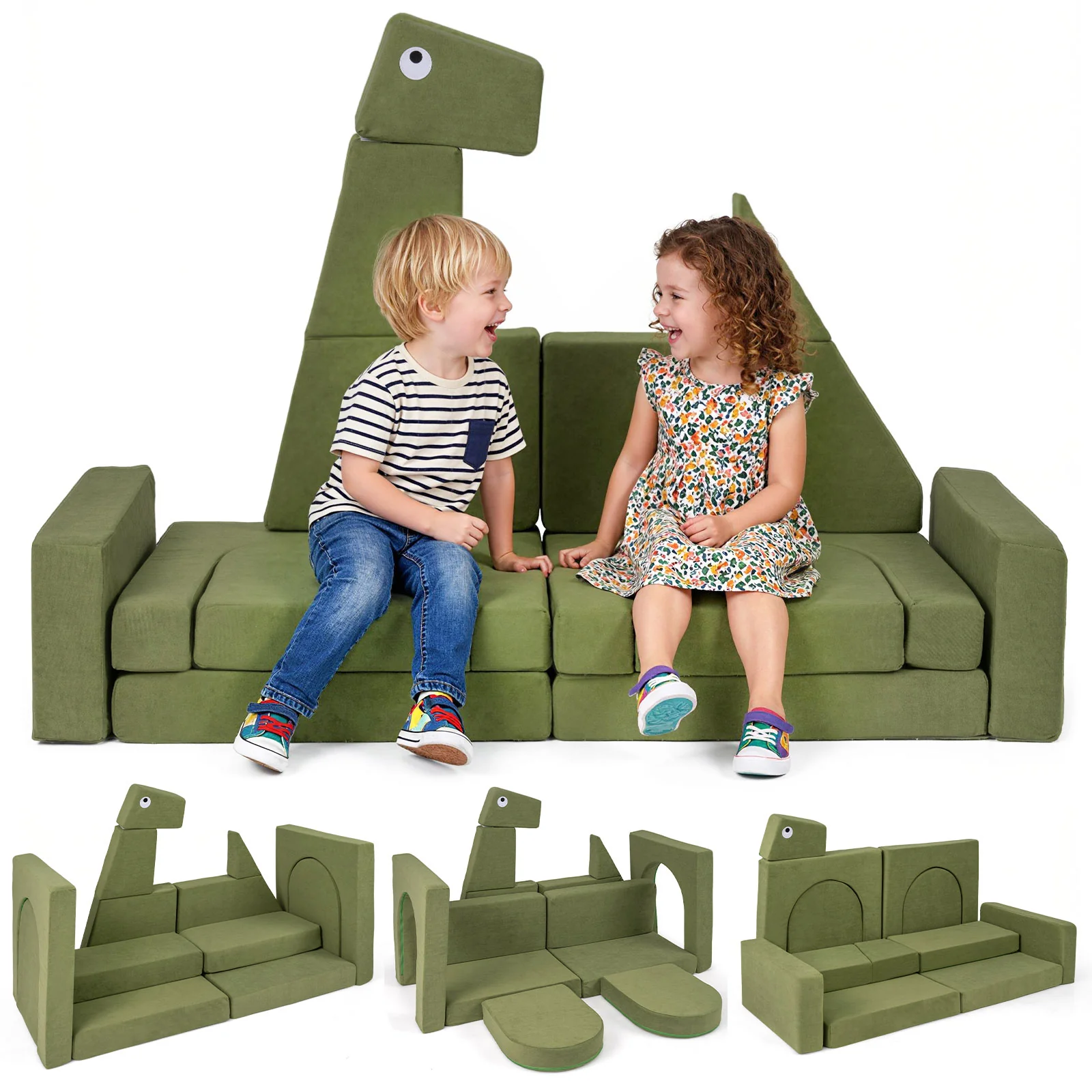 13 Pieces Modular Kids Play Couch for Inspiring Creativity - Image 5
