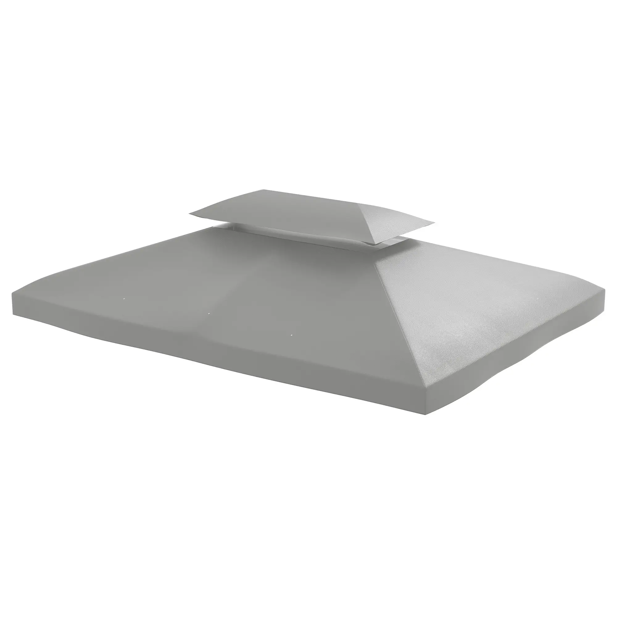 13' x 10' Gazebo Replacement Canopy, 2 Tier Top UV Cover, Light Grey - Image 11