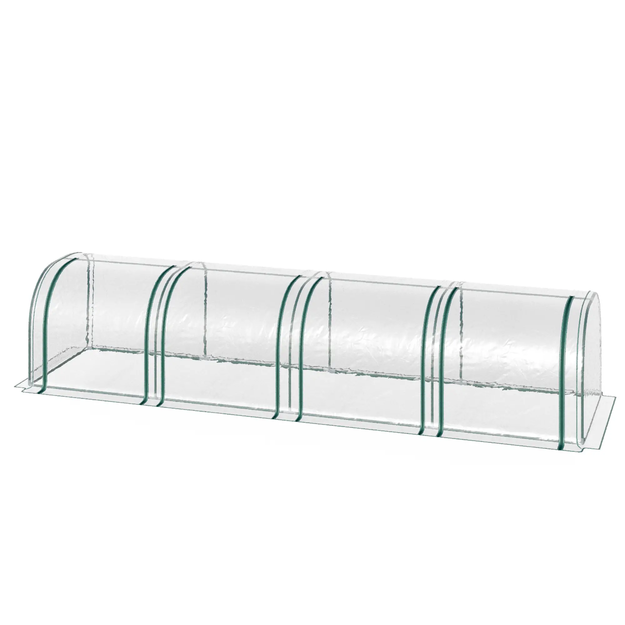 13' x 3' x 2.5' Mini Tunnel Greenhouse, 4 Zipped Doors, Clear - Image 11