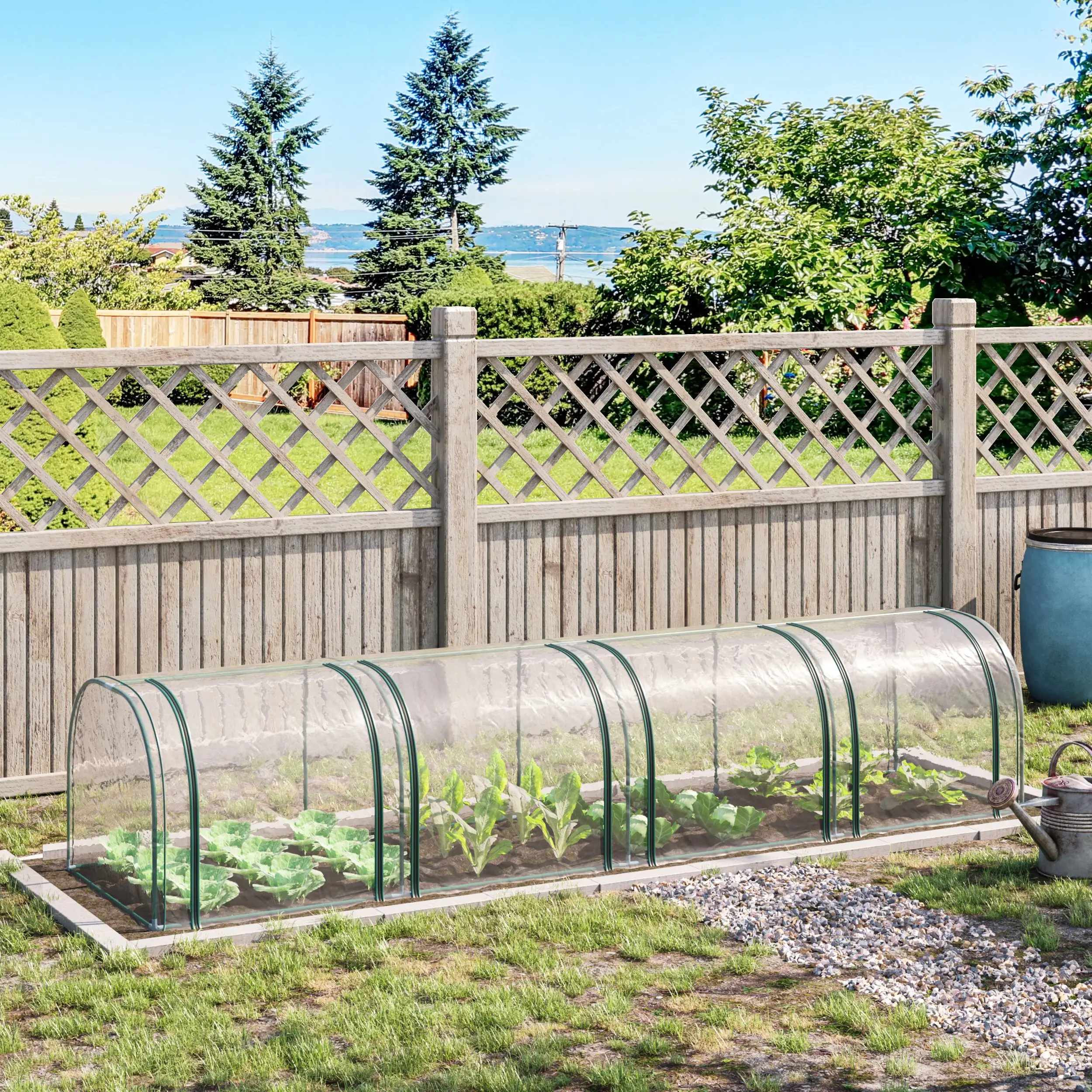 13' x 3' x 2.5' Mini Tunnel Greenhouse, 4 Zipped Doors, Clear - Image 2
