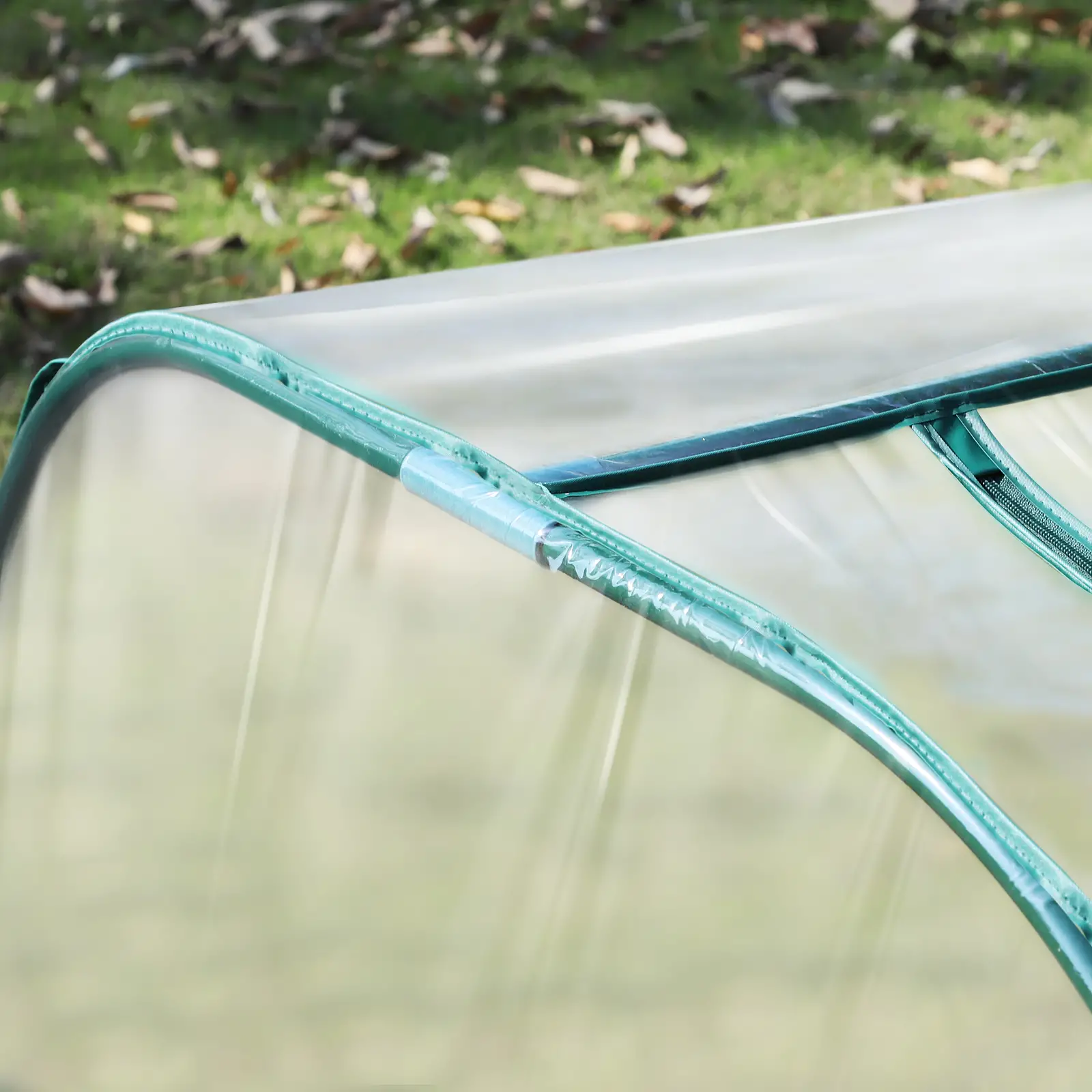 13' x 3' x 2.5' Mini Tunnel Greenhouse, 4 Zipped Doors, Clear - Image 9