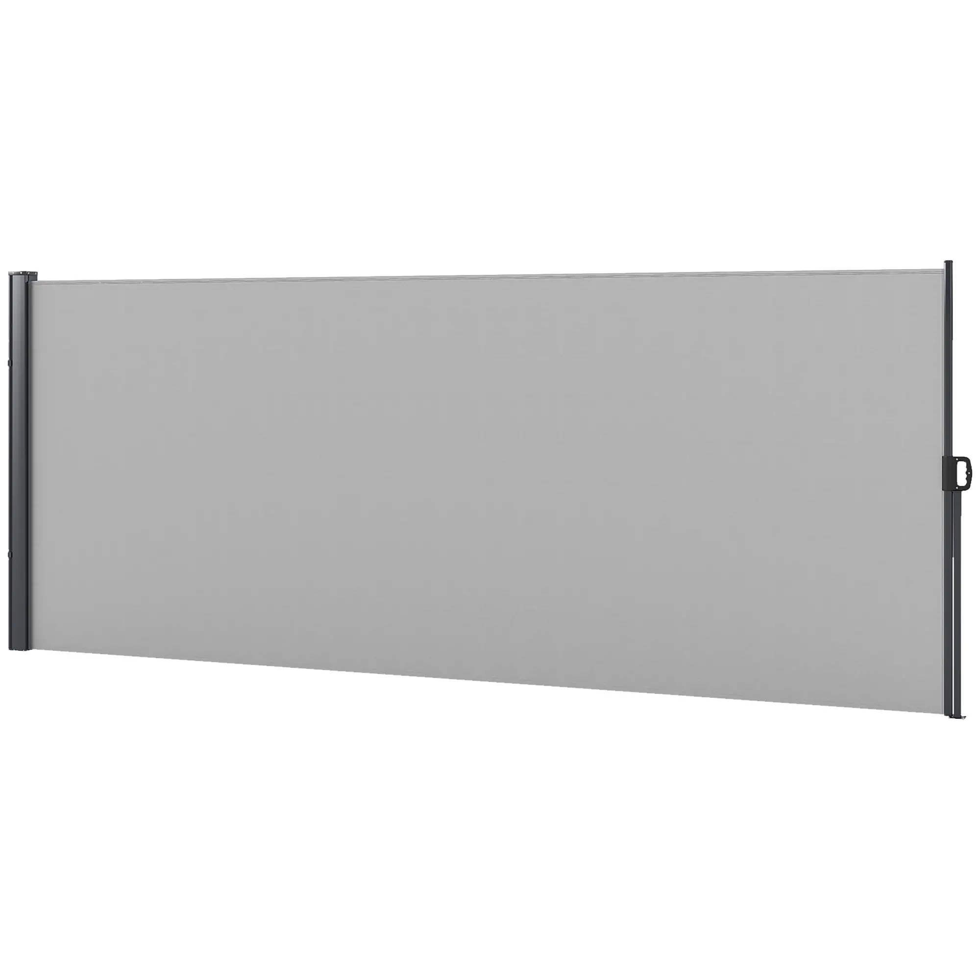 13' x 5' Retractable Side Awning, Outdoor Privacy Screen, Light Grey
