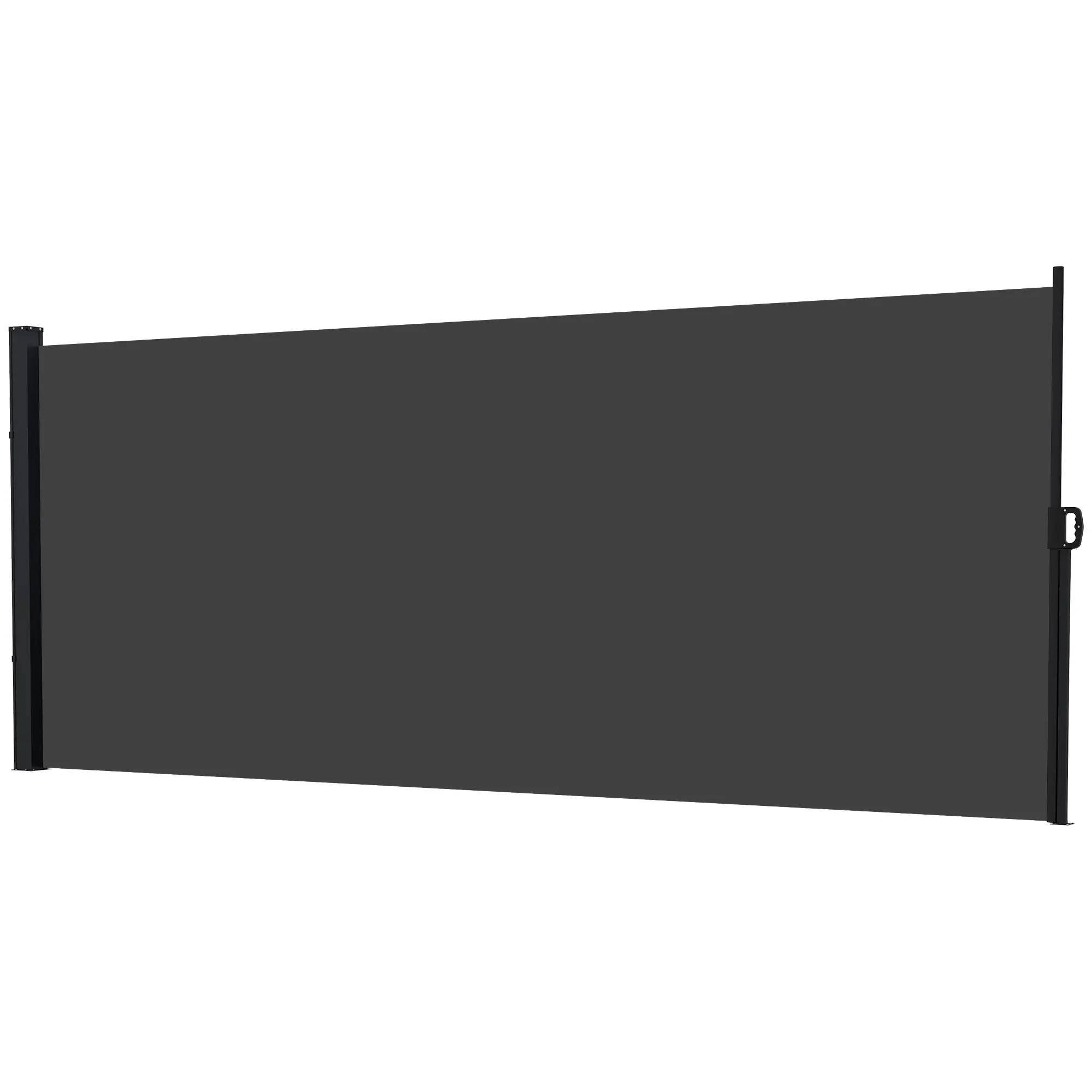13' x 6' Retractable Side Awning, Outdoor Privacy Screen, Black