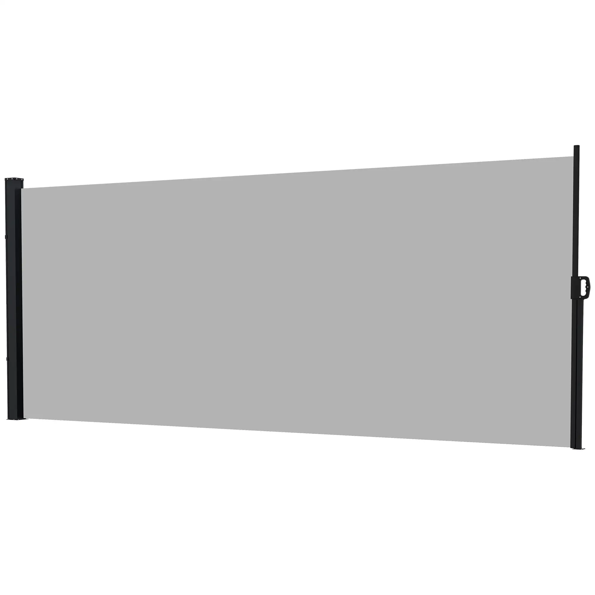 13' x 6' Retractable Side Awning, Outdoor Privacy Screen, Light Grey